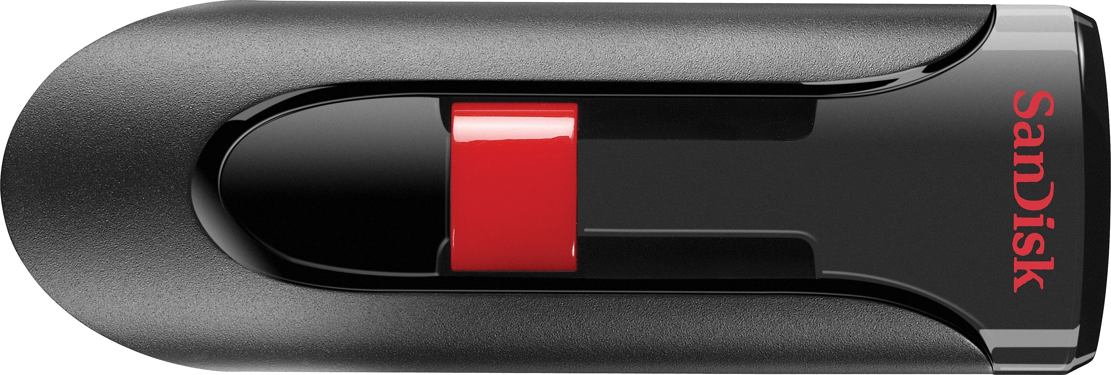 SanDisk Cruzer Glide 128GB USB 2.0 Type A Flash Drive, Black/Red