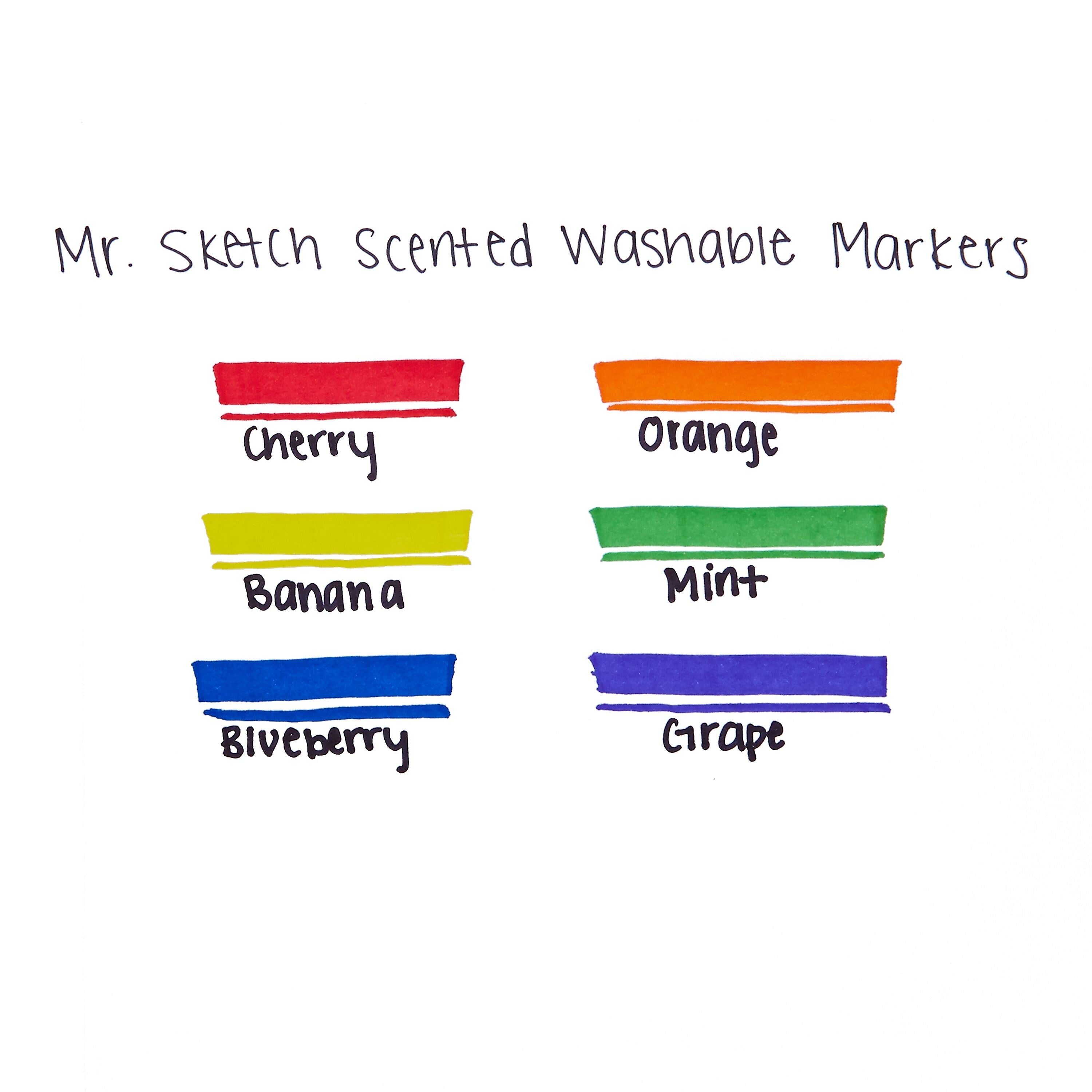 Sanford® Mr. Sketch Chisel Point Scented Washable Marker, Assorted, 6/Pack