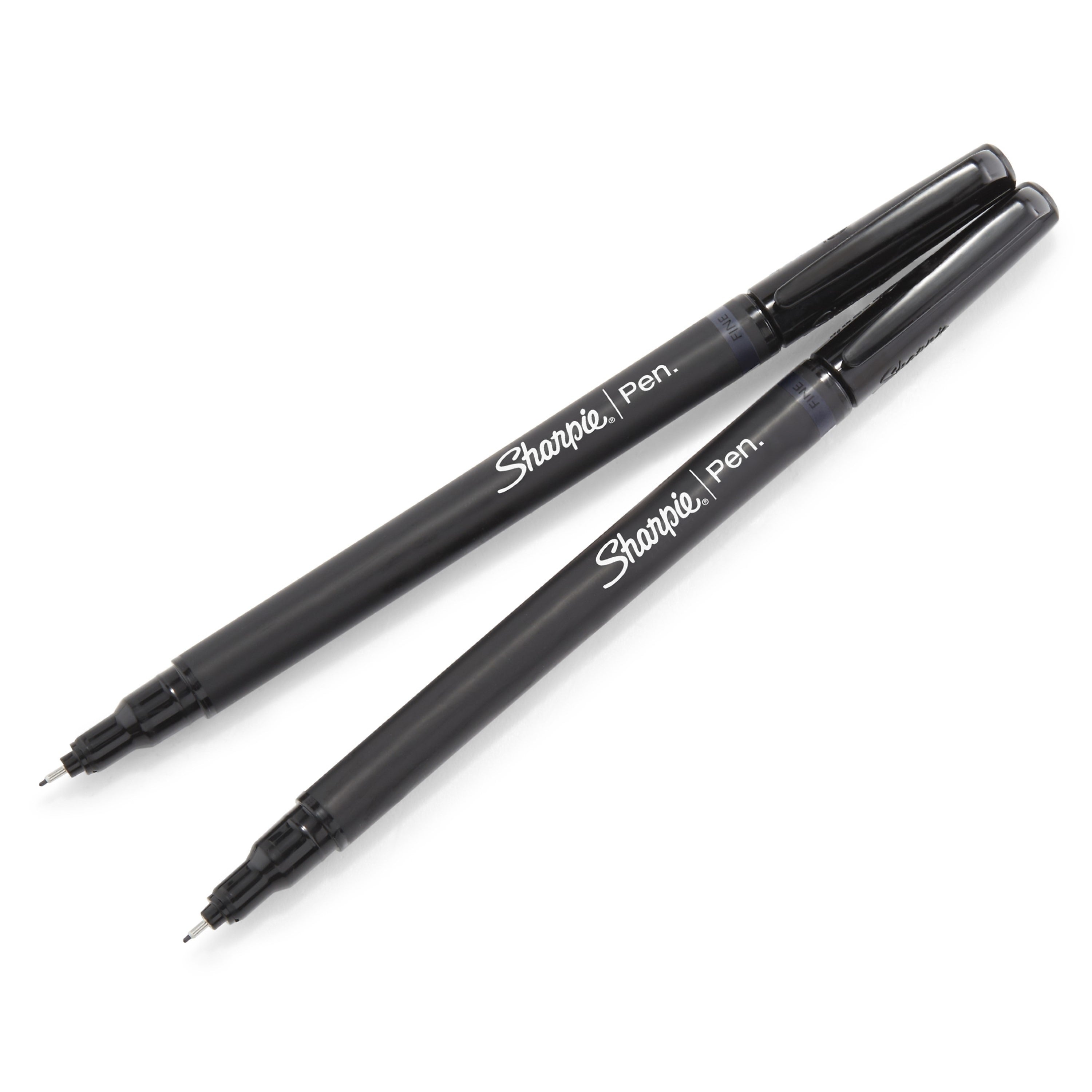 Sanford Sharpie® Porous Point Pens, Fine Point, 0.3 mm, Black Ink / Black and Gray Barrel, 4/Pk