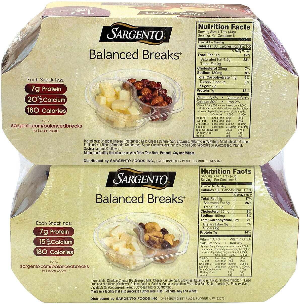Sargento Balanced Breaks Variety Cheese Snack Kit, 9 oz., 12/Pack