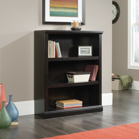 Sauder Select Collection 44"H 3-Shelf Bookcase, Estate Black