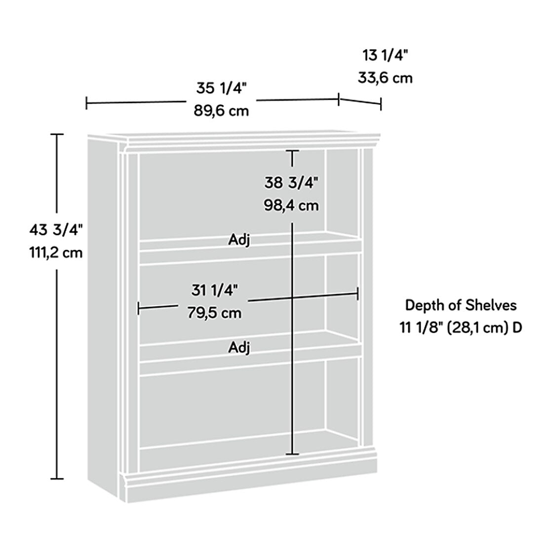 Sauder Select Collection 44"H 3-Shelf Bookcase, Oiled Oak