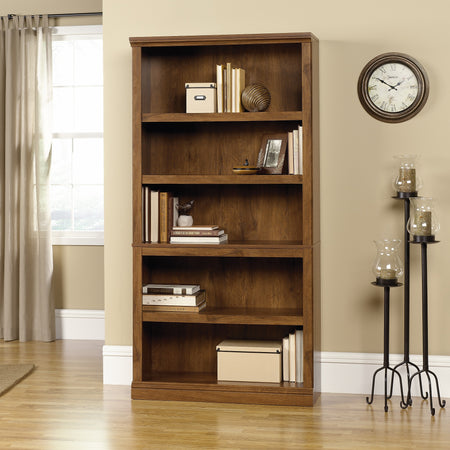 Sauder Select Collection 70"H 5-Shelf Bookcase, Oiled Oak