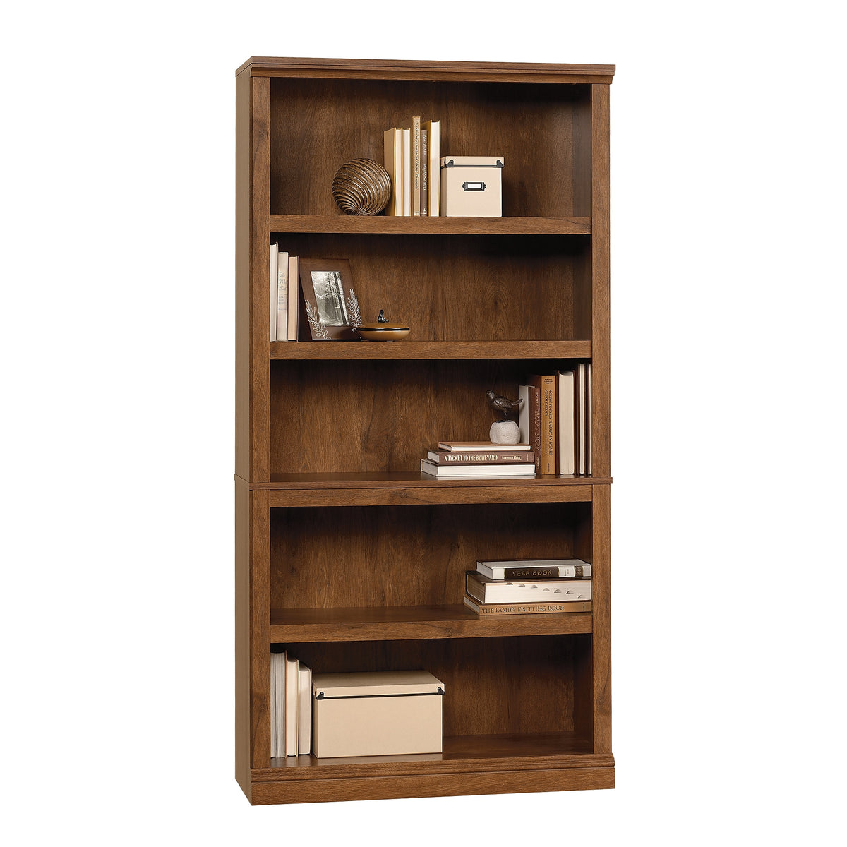 Sauder Select Collection 70"H 5-Shelf Bookcase, Oiled Oak