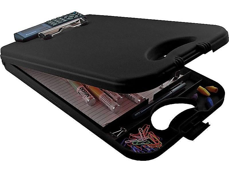 Saunders DeskMate II Plastic Storage Clipboard, Black