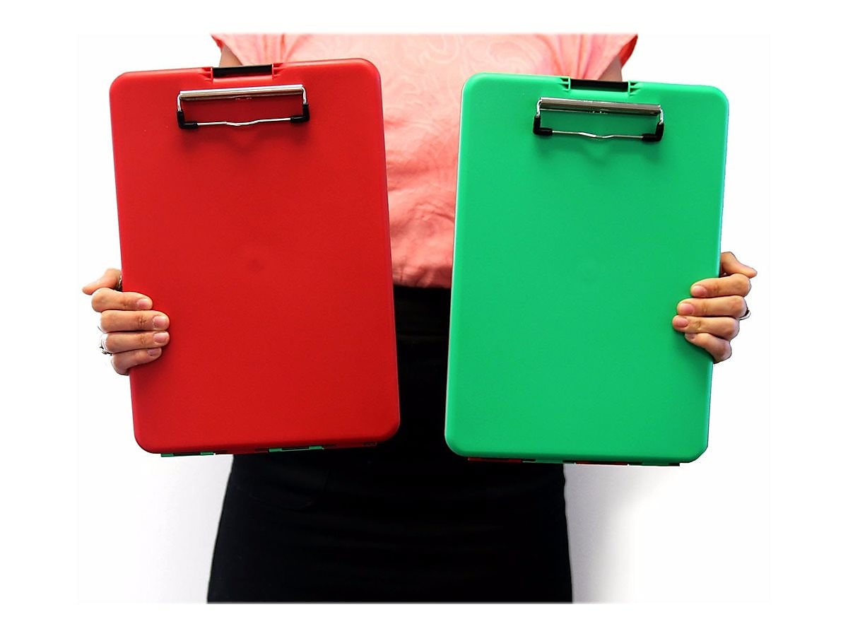 Saunders Show2Know Plastic Storage Clipboard, Red/Green