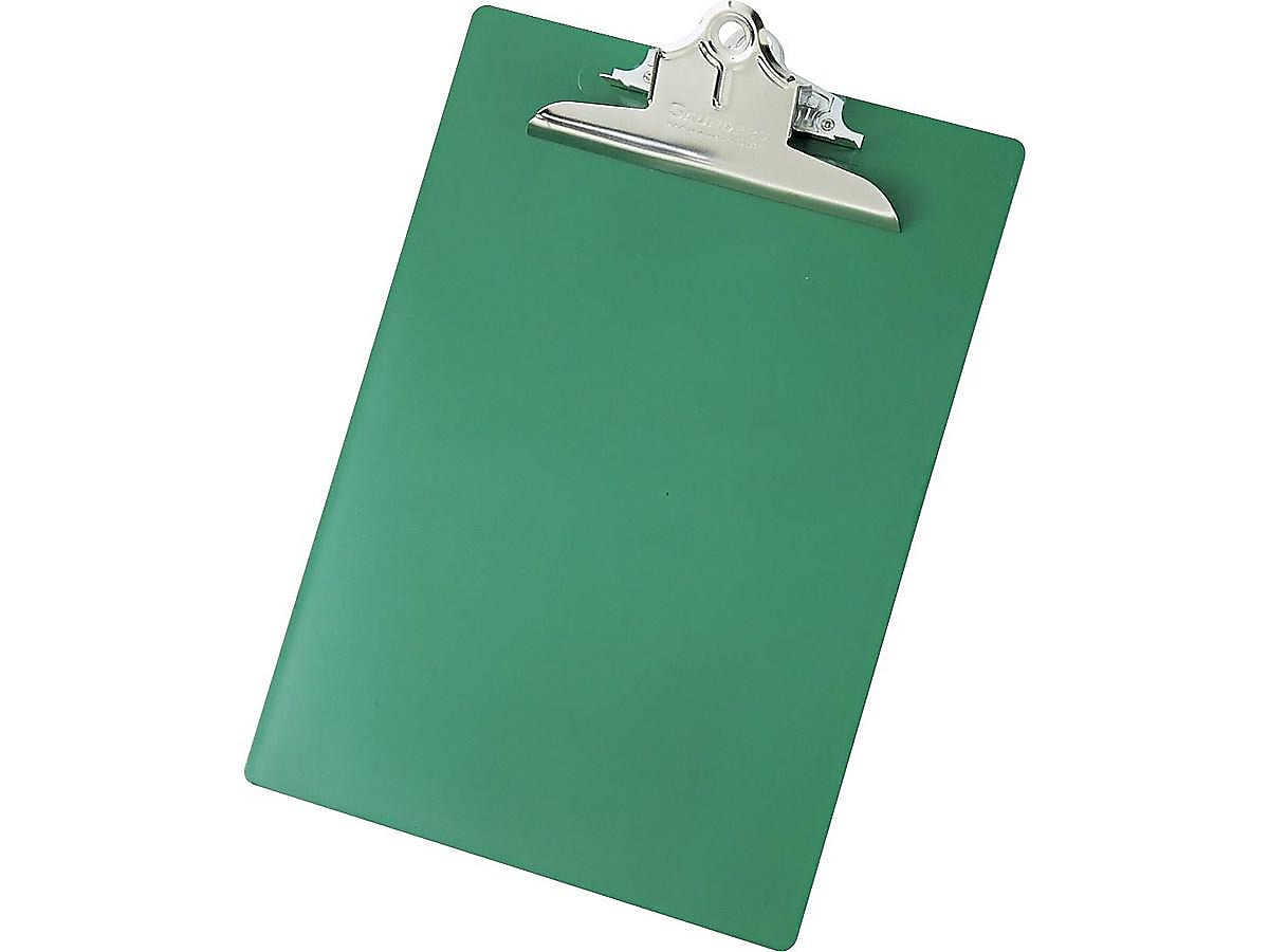 Saunders US-Works Plastic Clipboard, Letter Size, Green