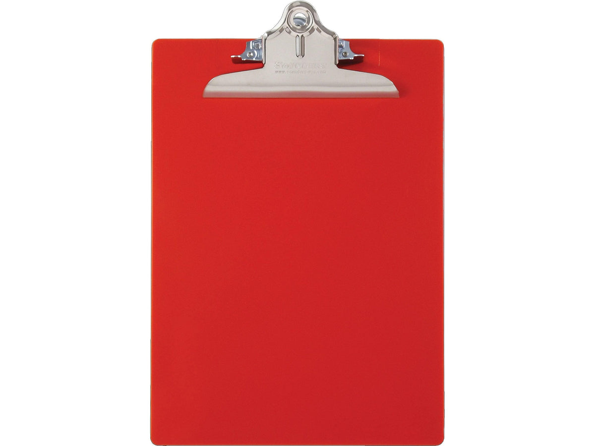 Saunders US-Works Plastic Clipboard, Letter Size, Red