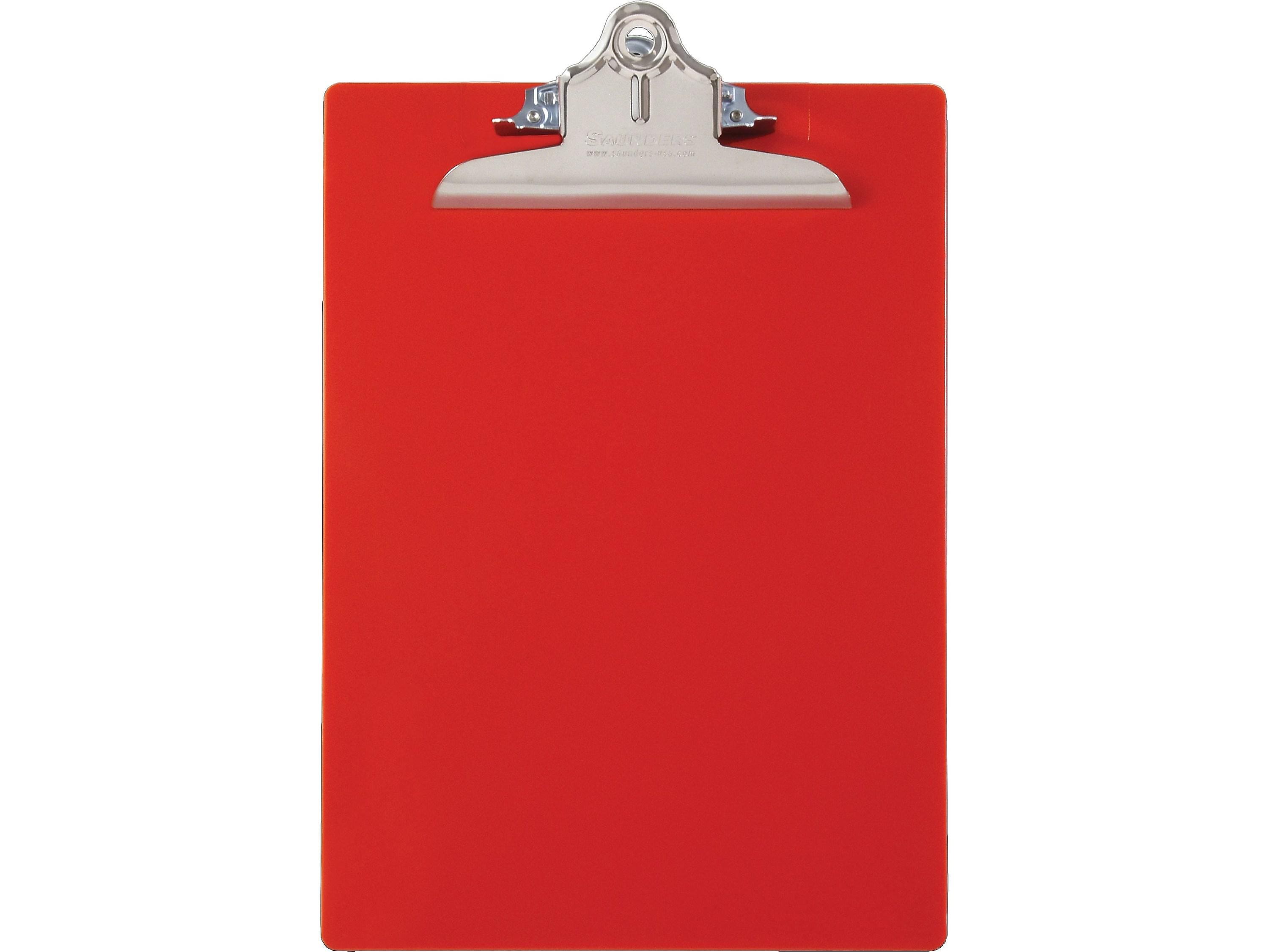 Saunders US-Works Plastic Clipboard, Letter Size, Red