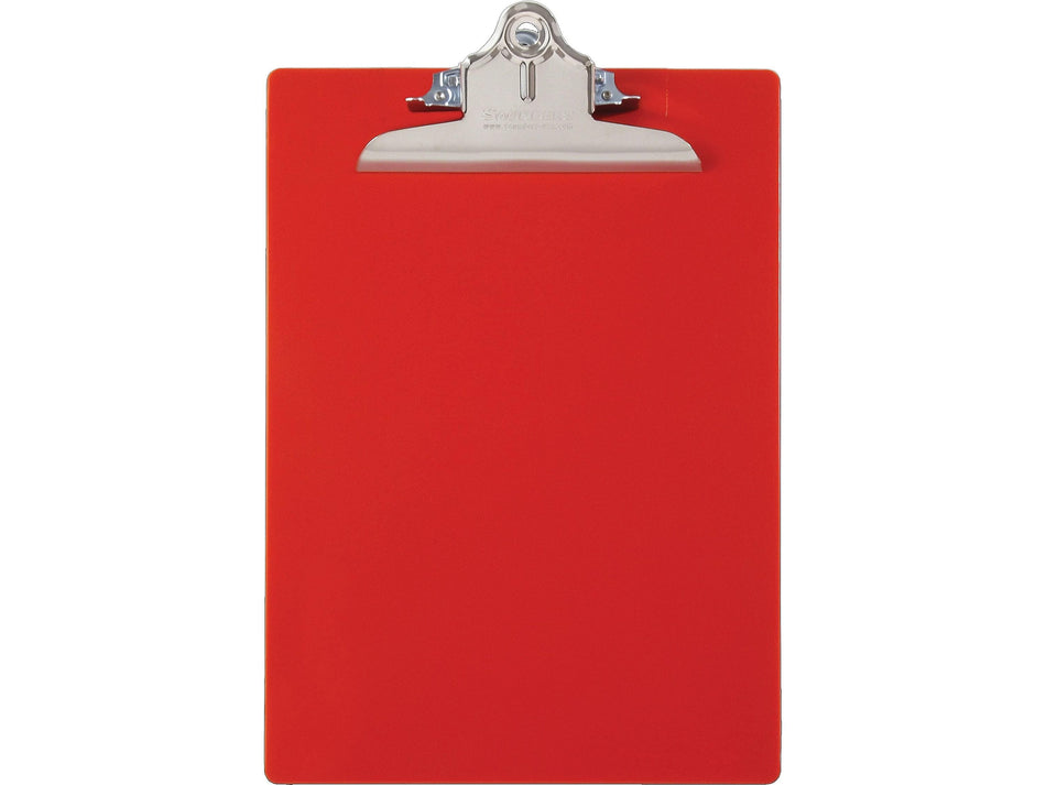 Saunders US-Works Plastic Clipboard, Letter Size, Red