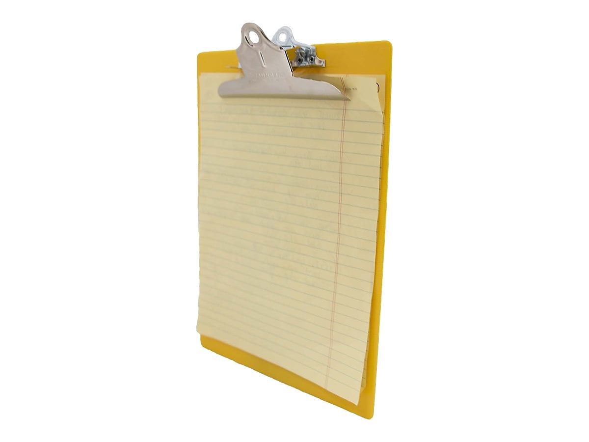 Saunders US-Works Plastic Clipboard, Letter Size, Yellow