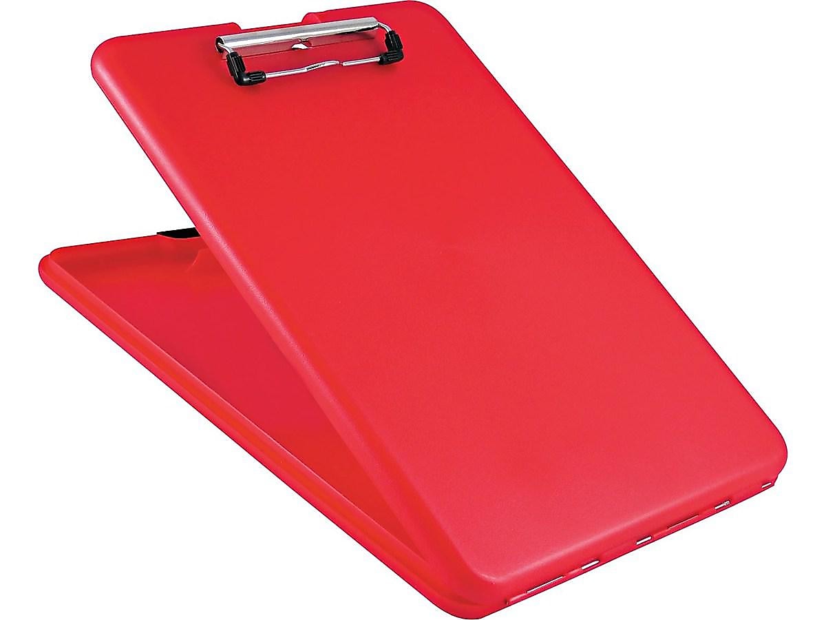 Saunders US-Works SlimMate Plastic Storage Clipboard, Letter Size, Red