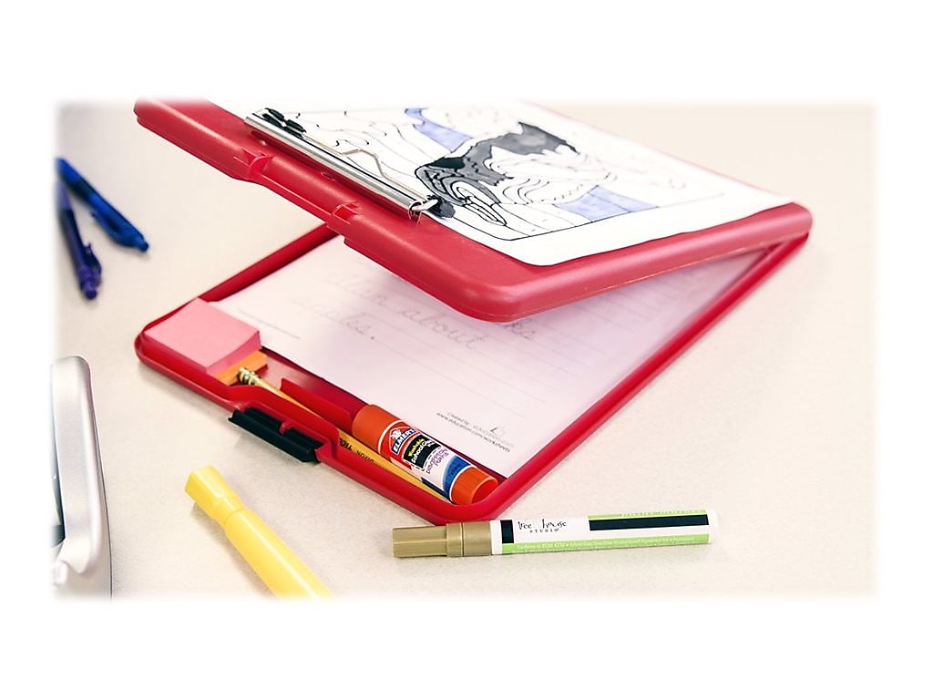 Saunders US-Works SlimMate Plastic Storage Clipboard, Letter Size, Red