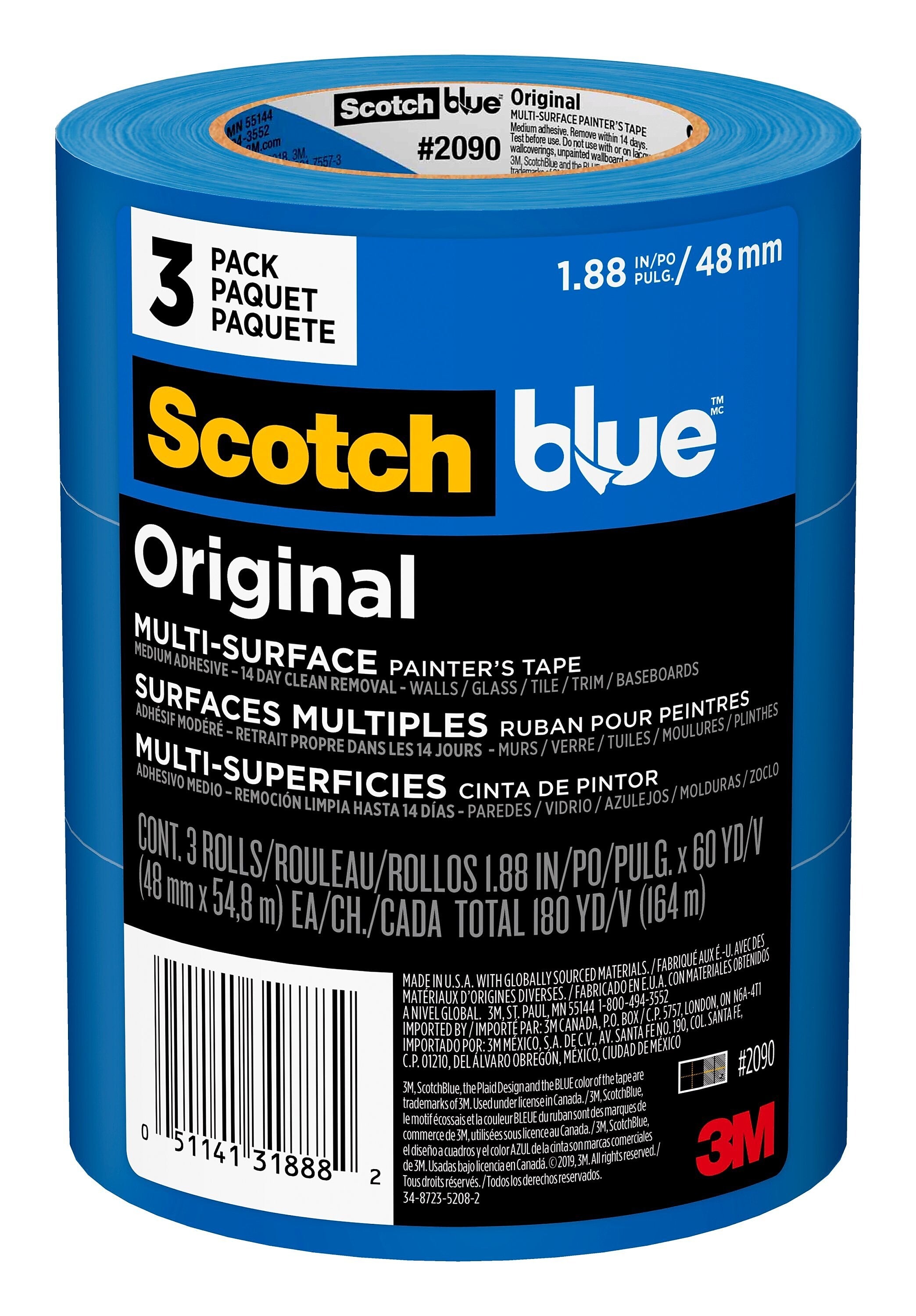 Scotch Blue Original Painter's Tape Value Pack, 1.88