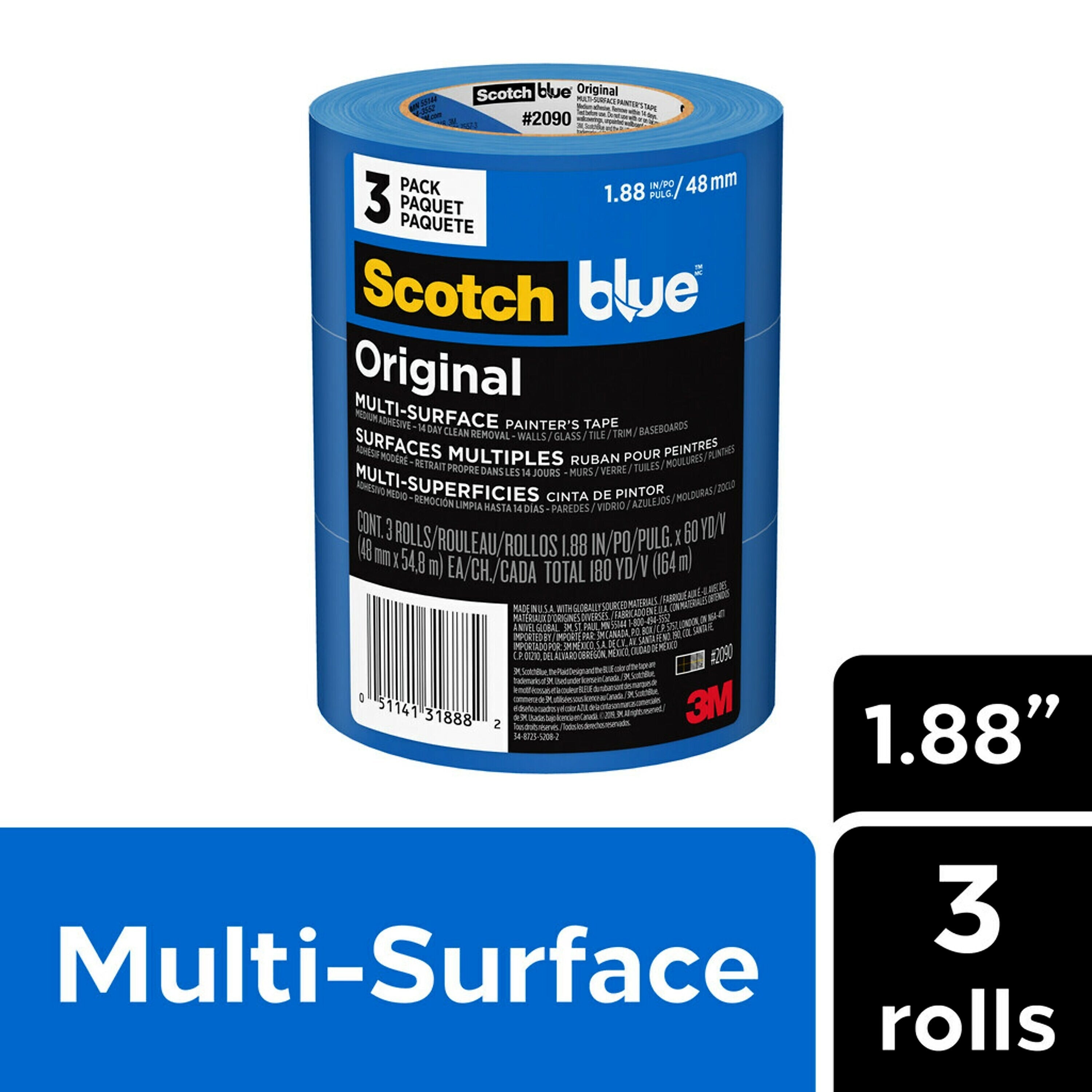 Scotch Blue Original Painter's Tape Value Pack, 1.88