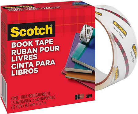 Scotch® Book Tape, Glossy Finish, 1 1/2" x 15 yds., 24 Roll