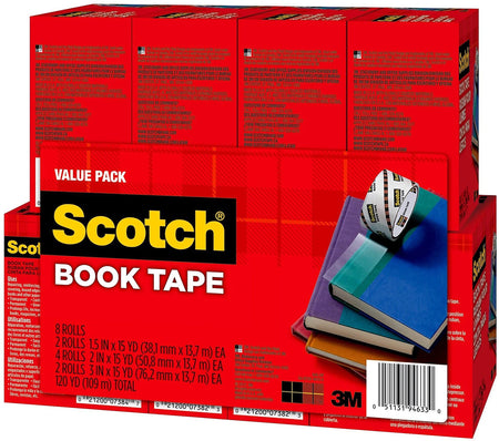 Scotch® Book Tape Value Pack, 8 Rolls