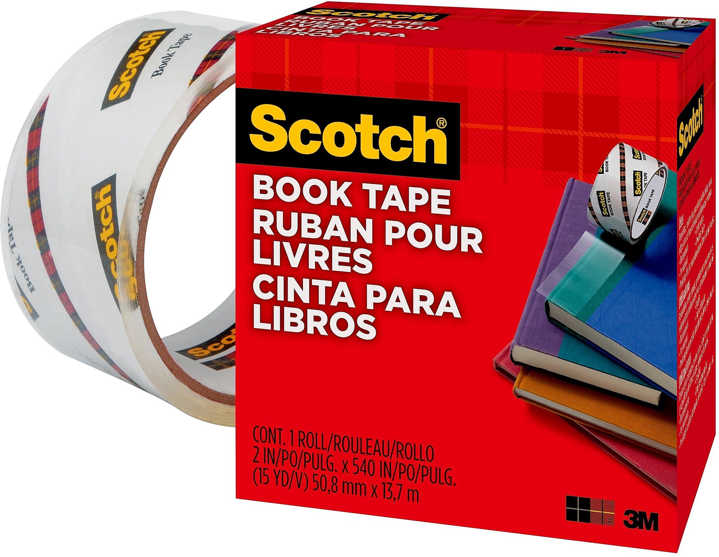Scotch Book Transparent Tape, 2