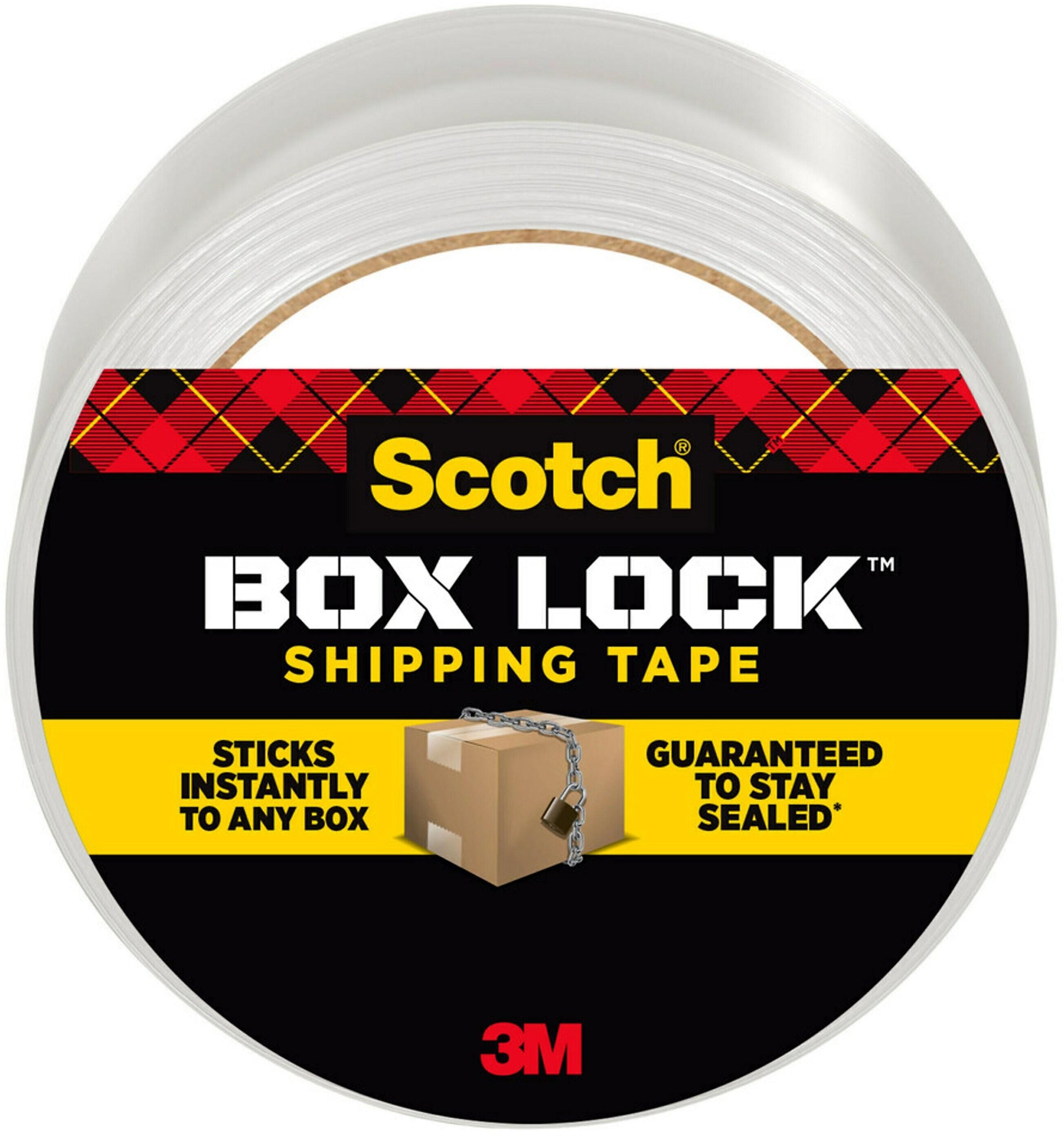 Scotch Box Lock Shipping Packing Tape, 1.88 in x 54.6 yds., Clear