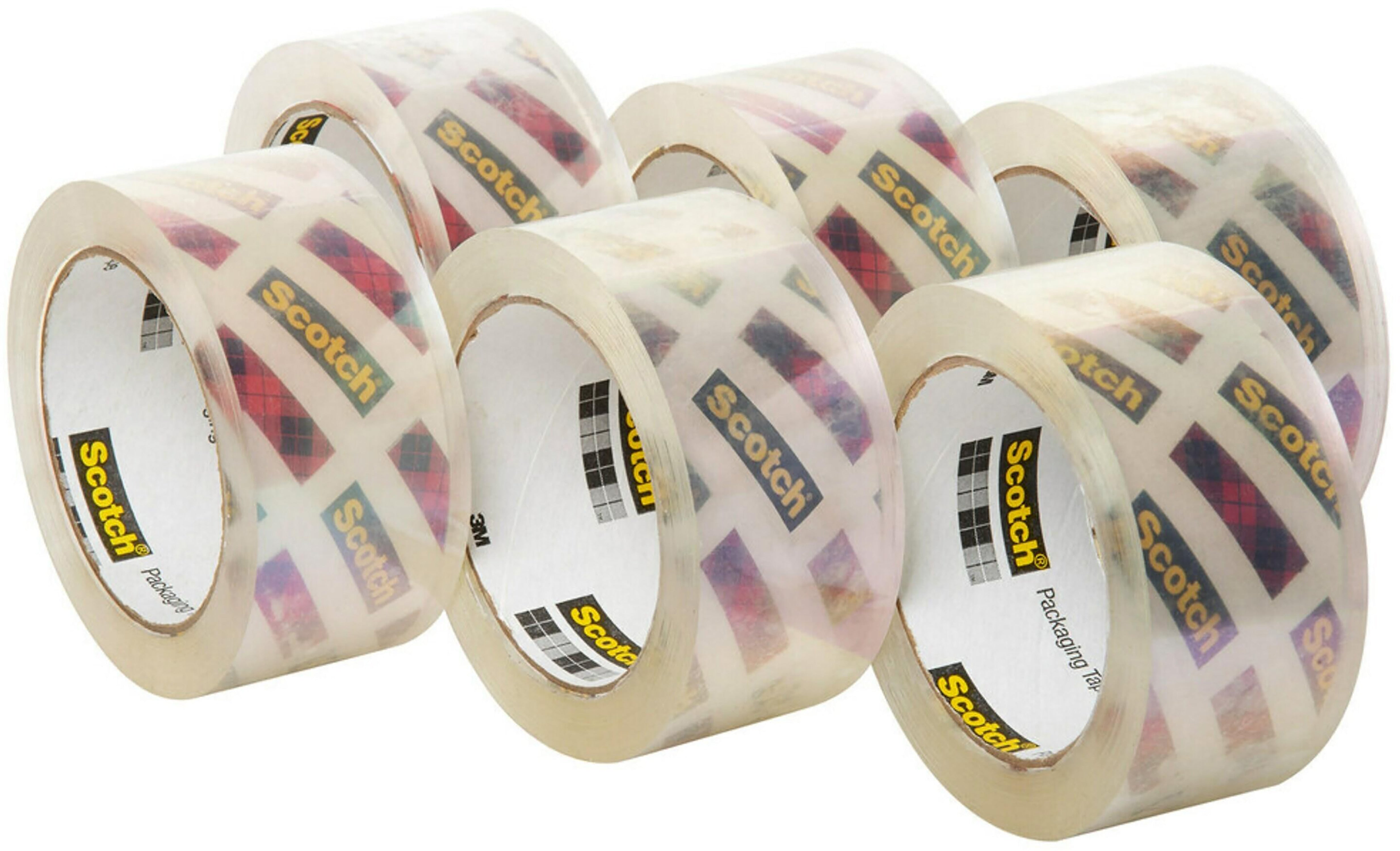 Scotch Box Lock Shipping Packing Tape, 1.88 in x 54.6 yds., Clear, 6/Pack