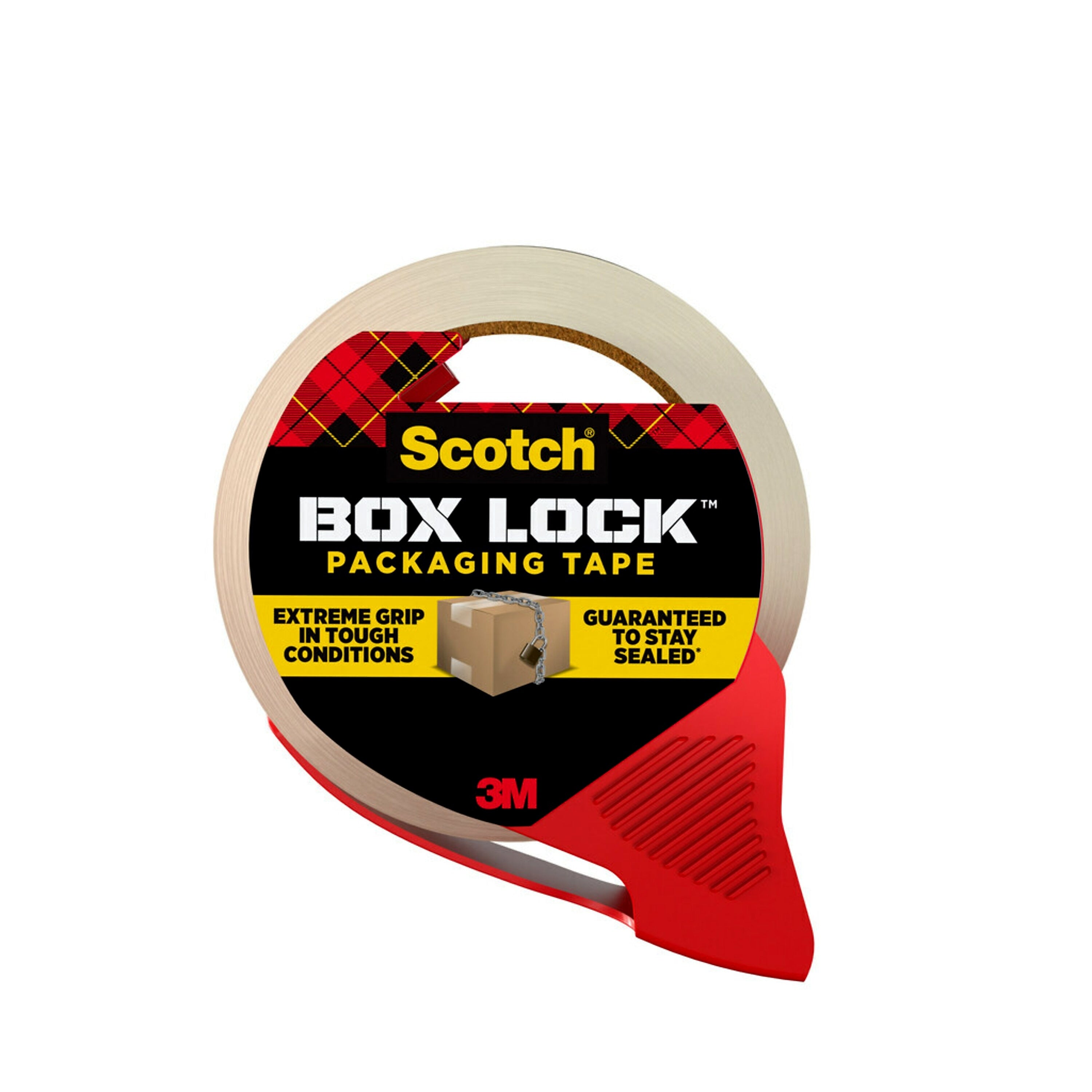 Scotch Box Lock Shipping Packing Tape with Refillable Dispenser, 1.88 in x 54.6 yds., Clear