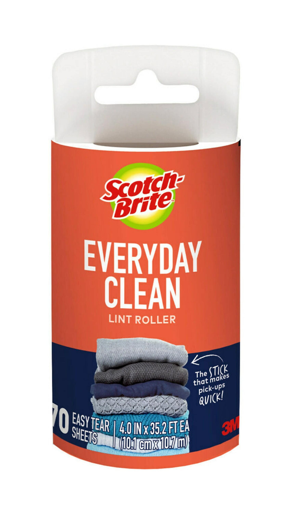 Scotch-Brite Everyday Clean Lint Roller Refill, 4 in x 36.9 ft, 70 sheets/roll