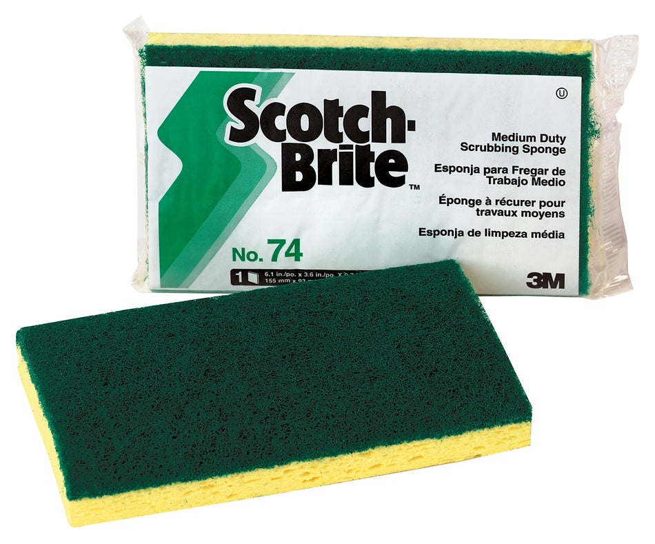 Scotch-Brite™ Medium Duty Scrub Sponge, Green/Yellow