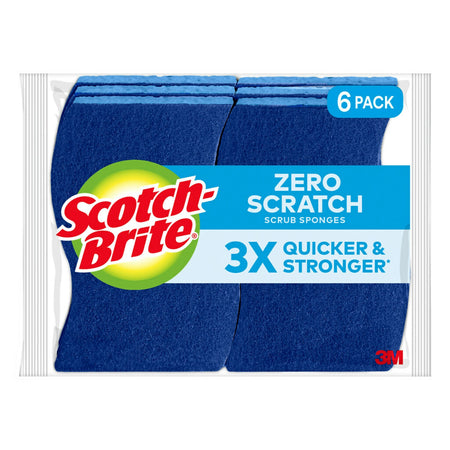 Scotch-Brite Non-Scratch Scrub Sponge, Blue, 6/Pack