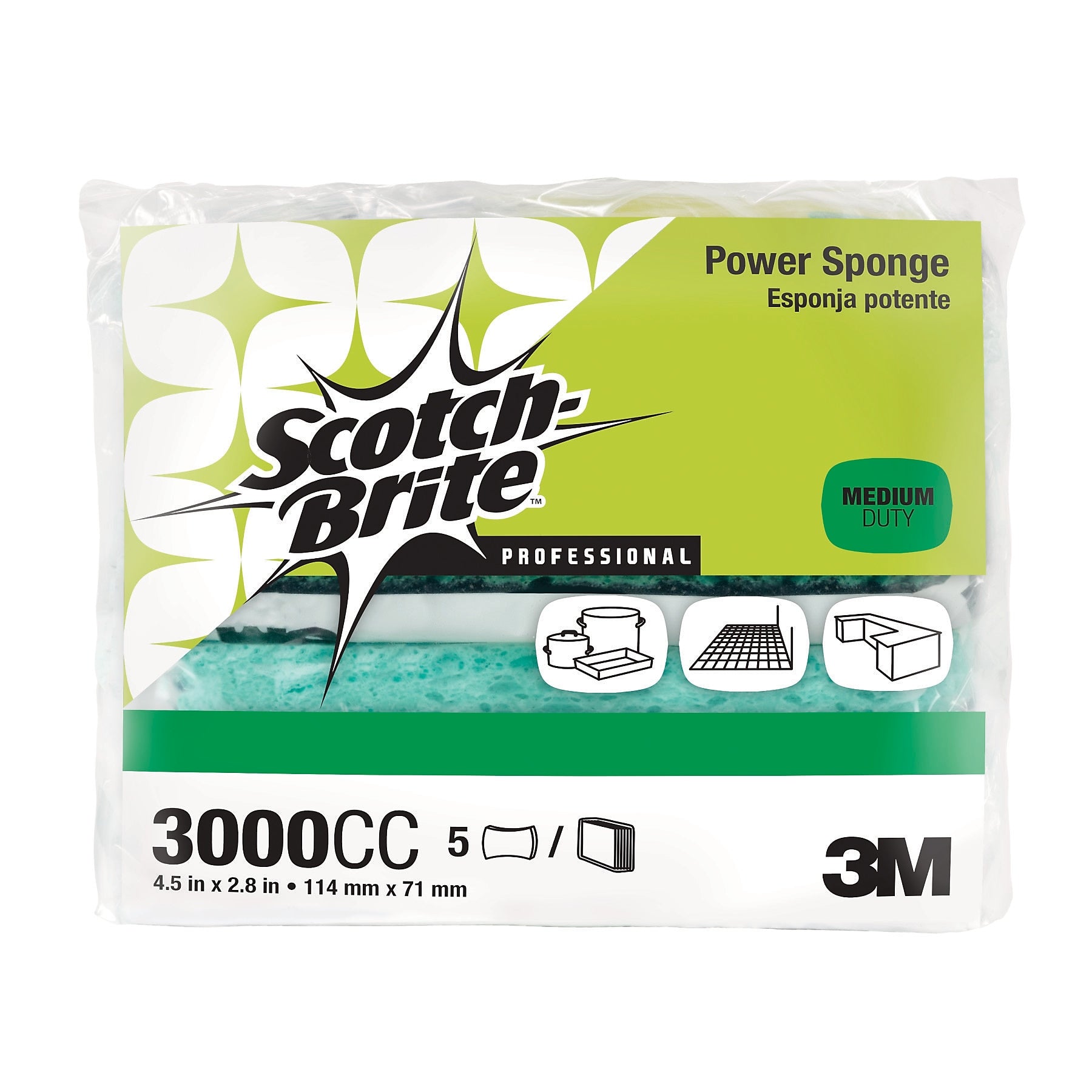 Scotch-Brite Power Sponge, Teal/Purple, 20/Pack