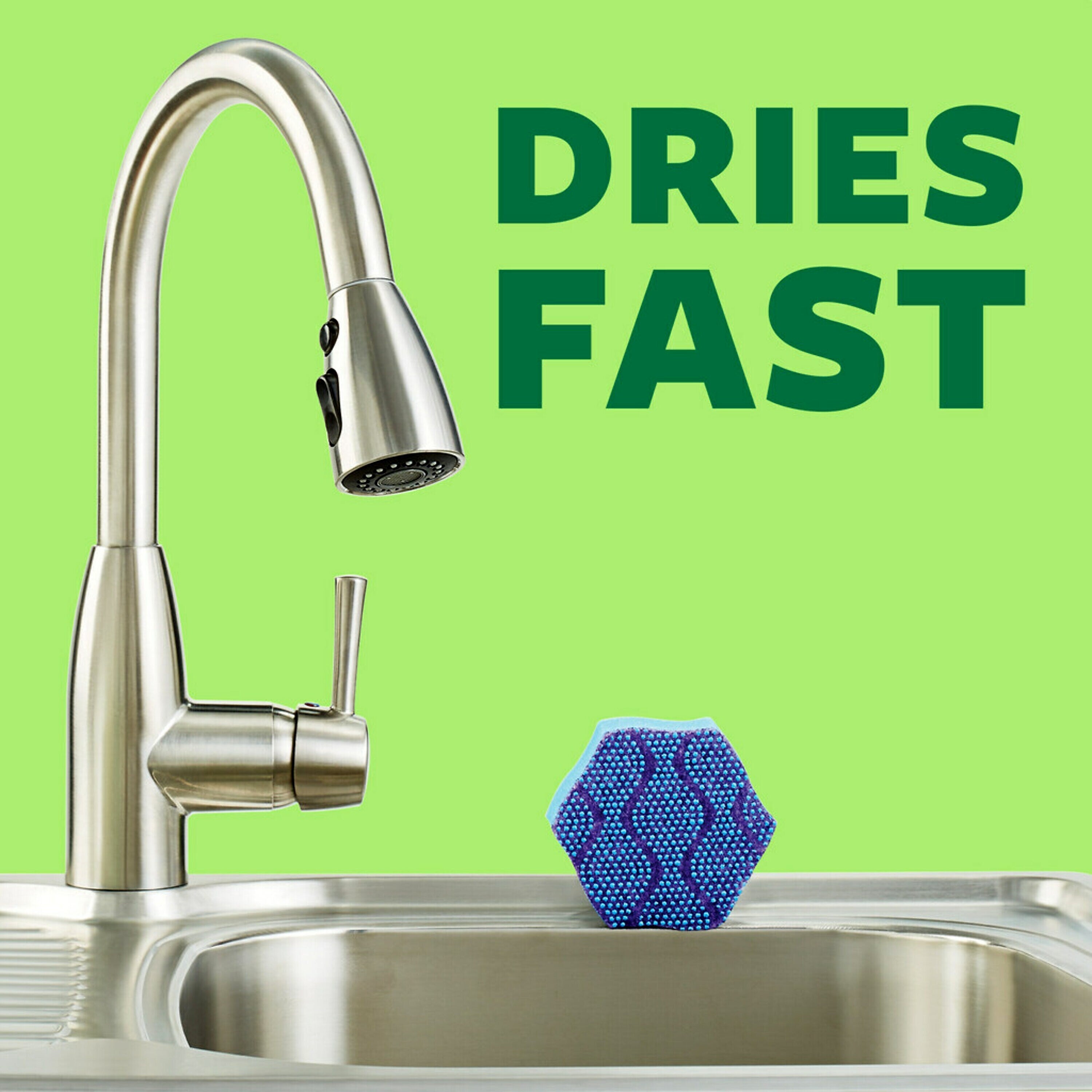 Scotch-Brite Stay Fresh Non-Scratch Scrubbers, Blue, 2 Sponges/Pack