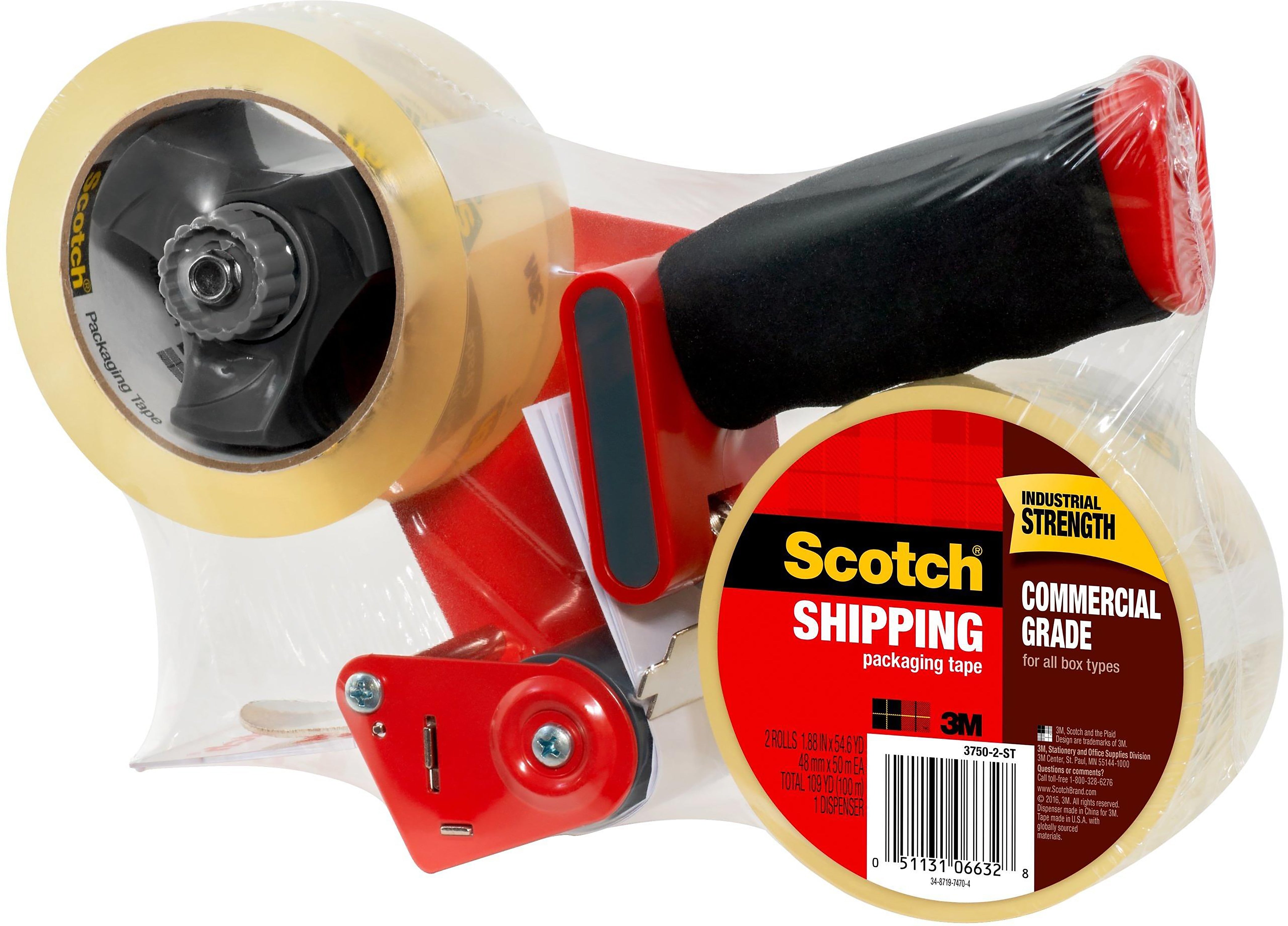 Scotch Commercial Grade Packaging Tape with Dispenser, 1.88