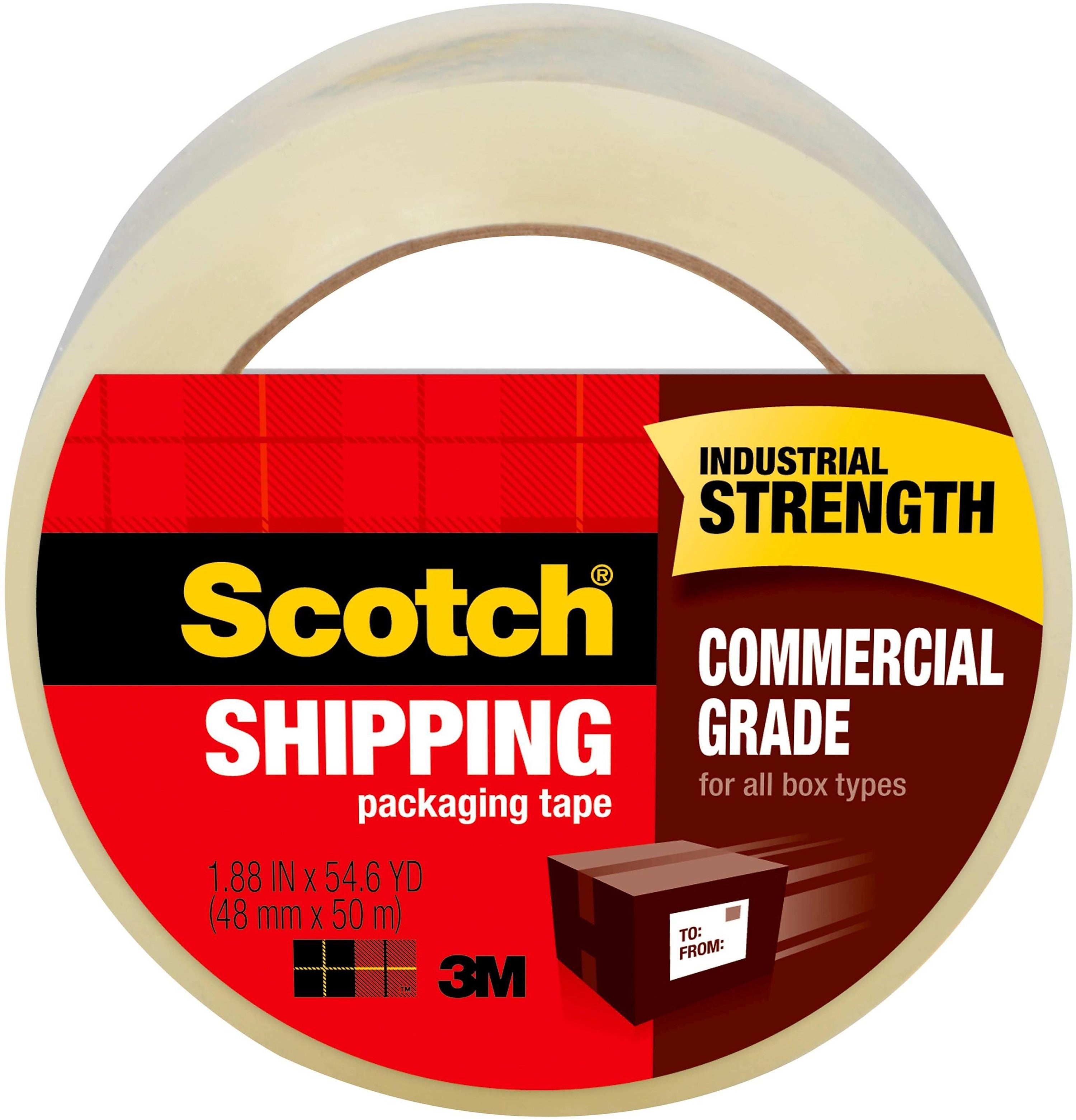 Scotch Commercial Grade Shipping Packing Tape, 1.88