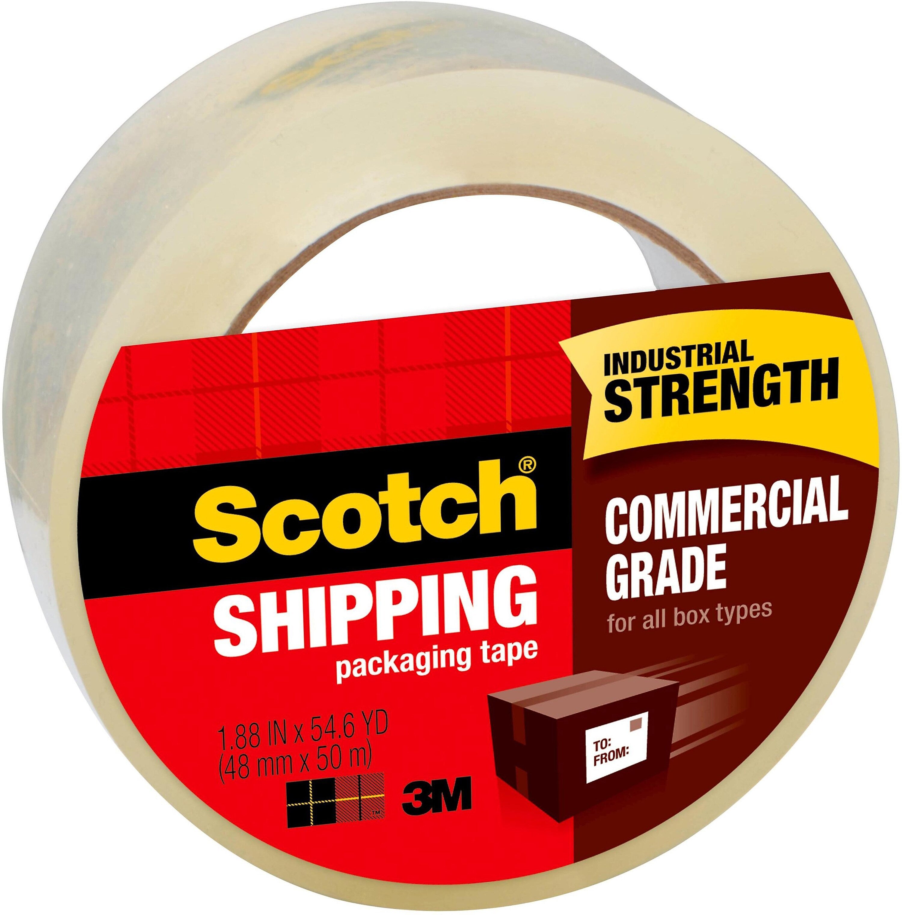 Scotch Commercial Grade Shipping Packing Tape, 1.88