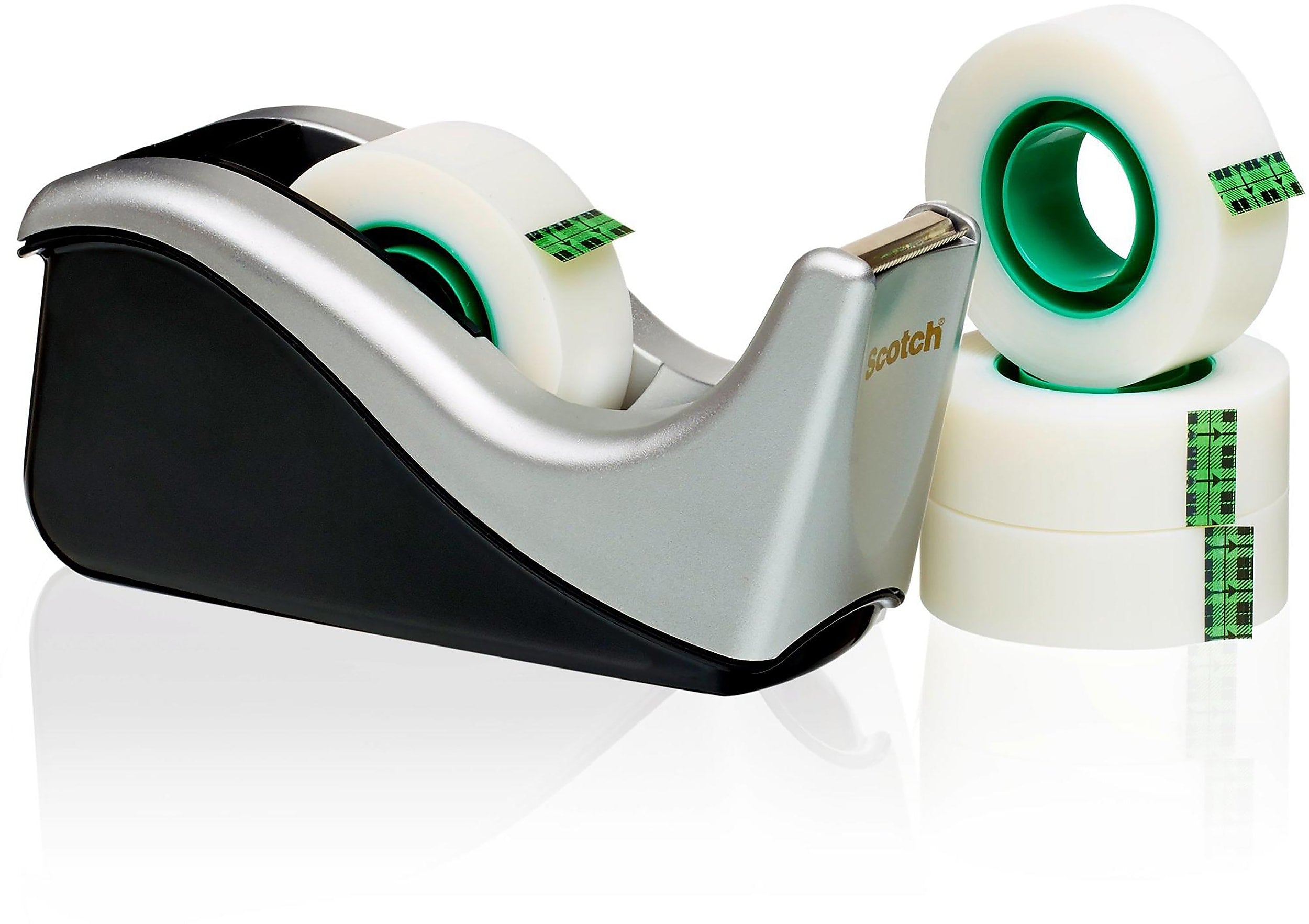 Scotch Desktop Tape Dispenser, Silvertech Two-Tone