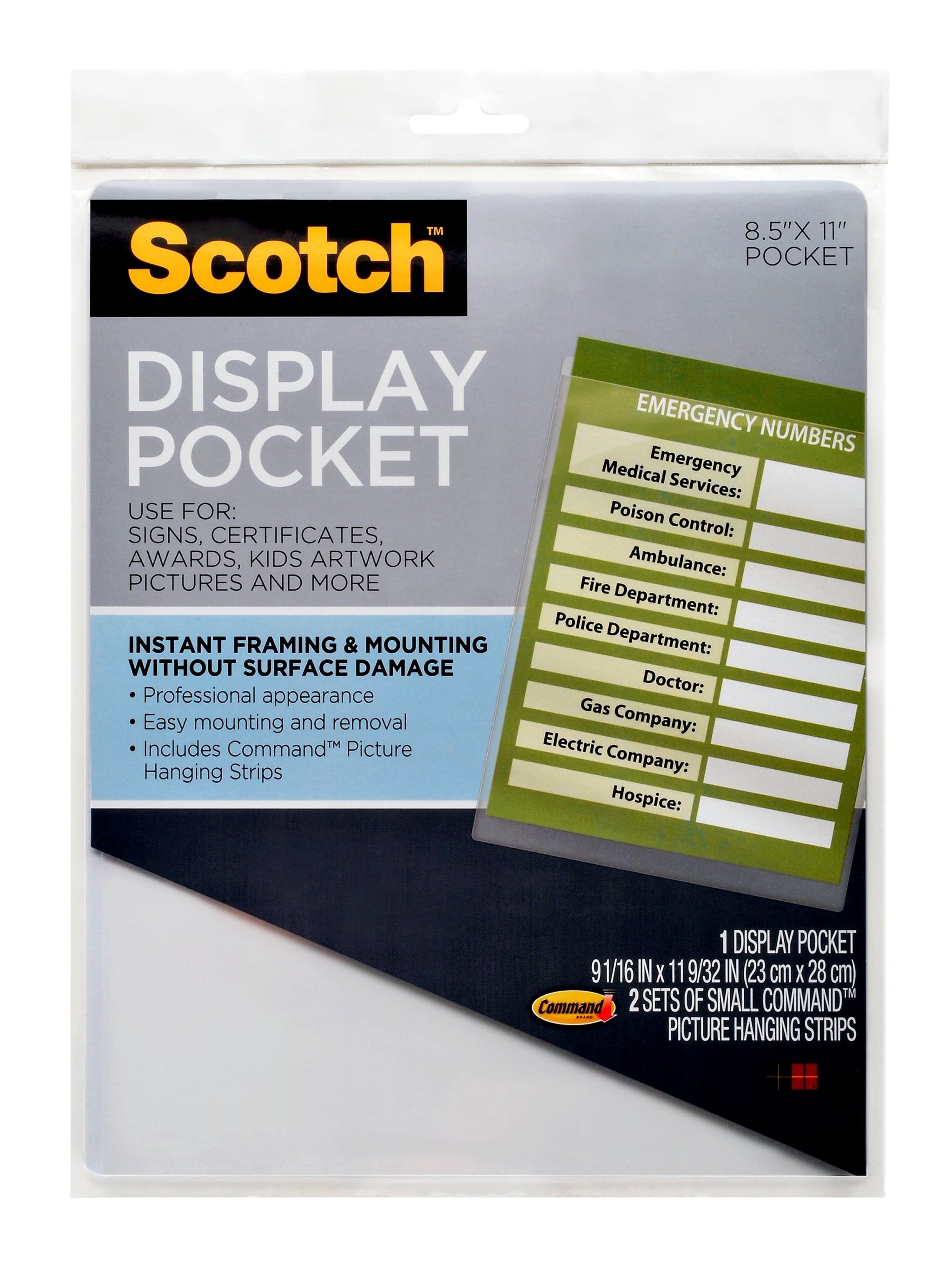 Scotch Display Pocket, 8.5