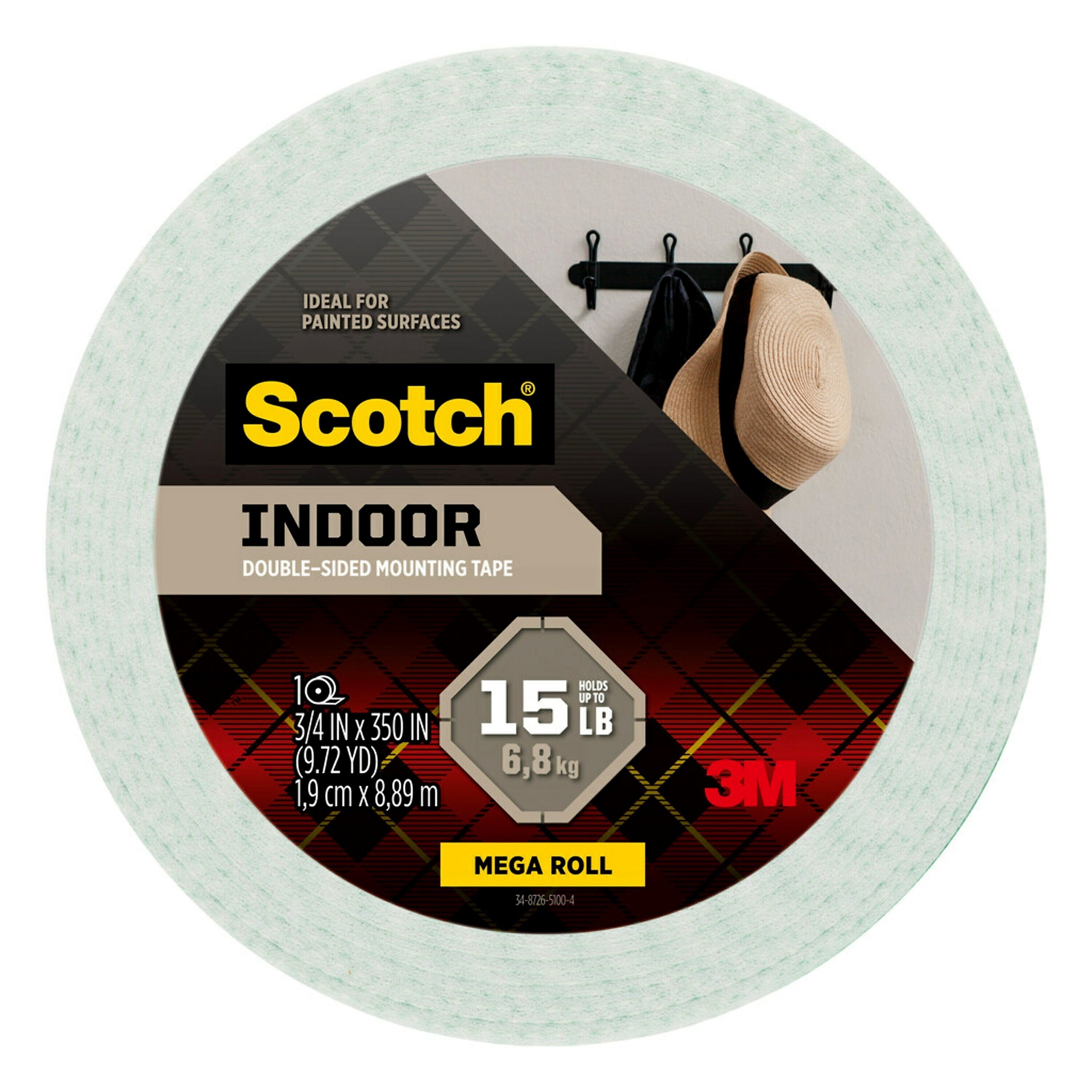 Scotch Double Sided Indoor Mounting Tape, 3/4