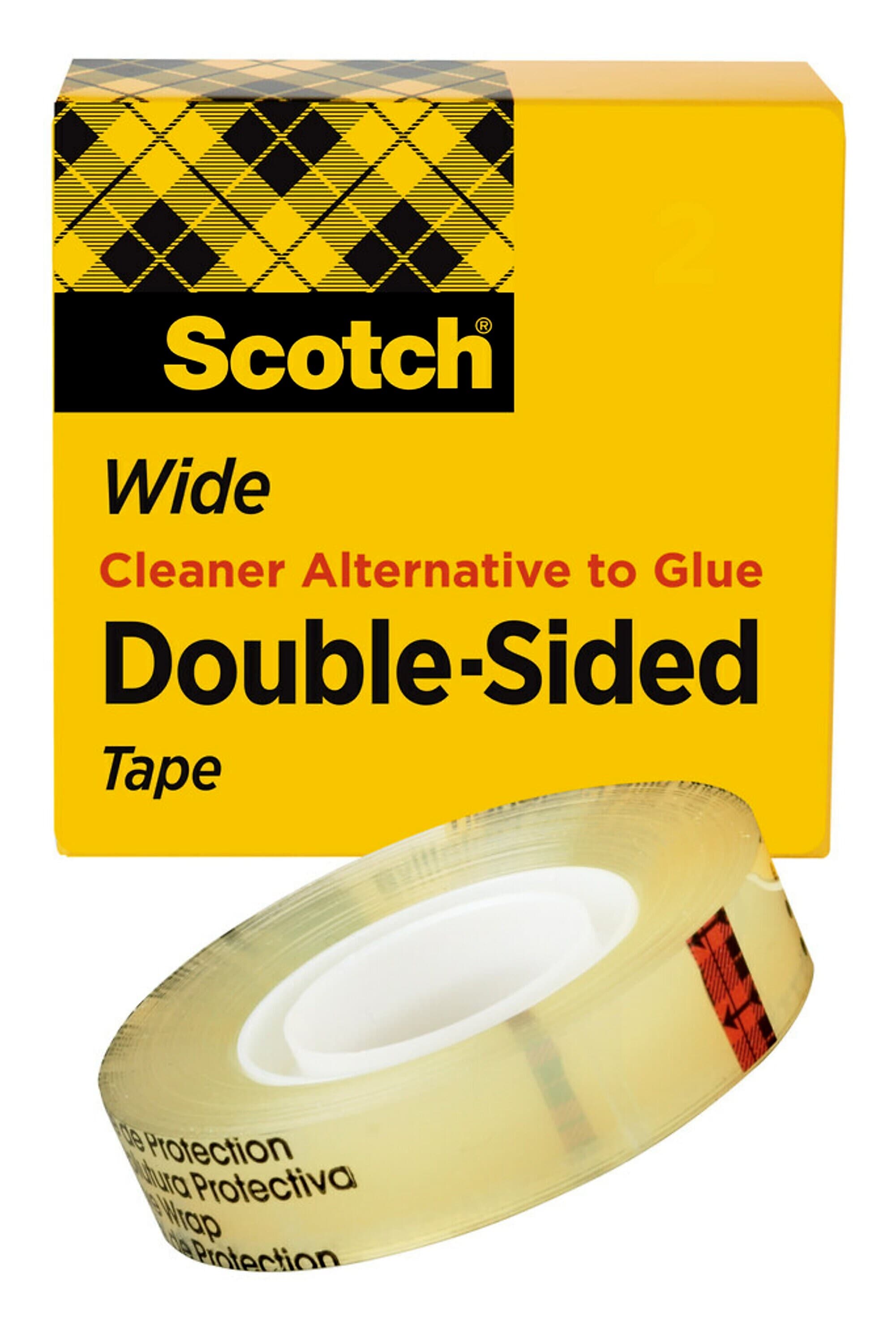 Scotch® Double Sided Tape, Wide Width, 1