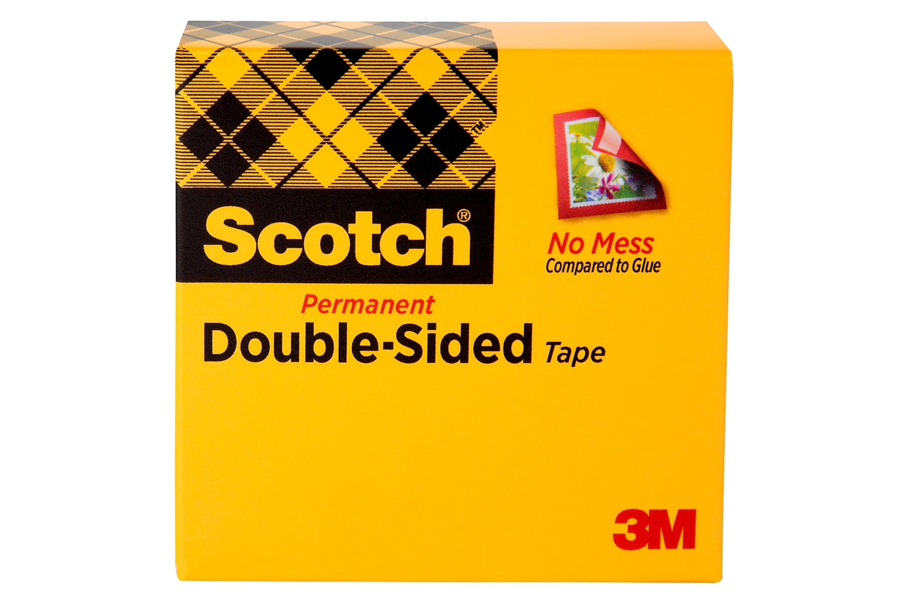 Scotch® Double Sided Tape, Wide Width, 1