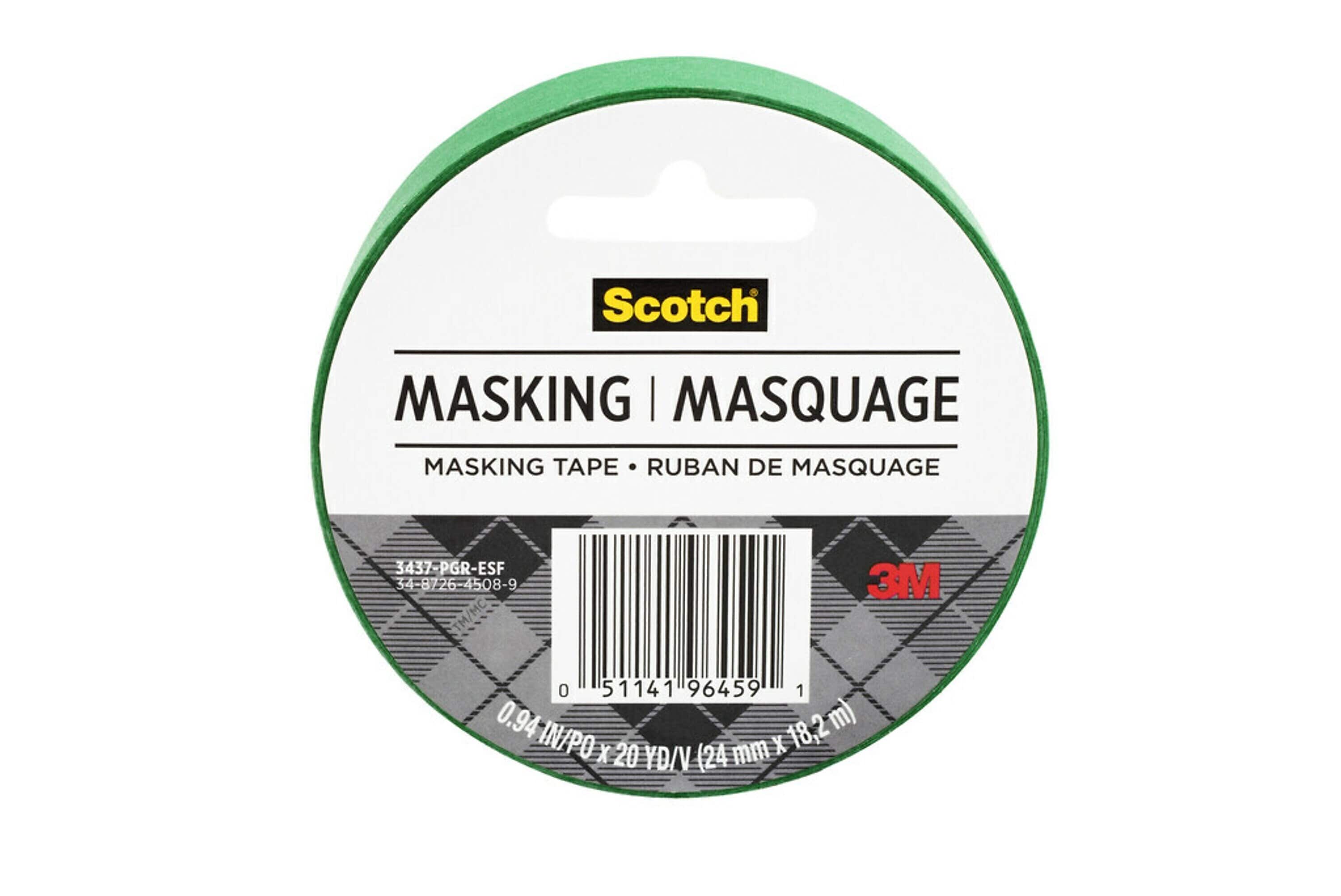 Scotch Expressions Masking Tape, 0.94 in. x 20 yds., Primary Green