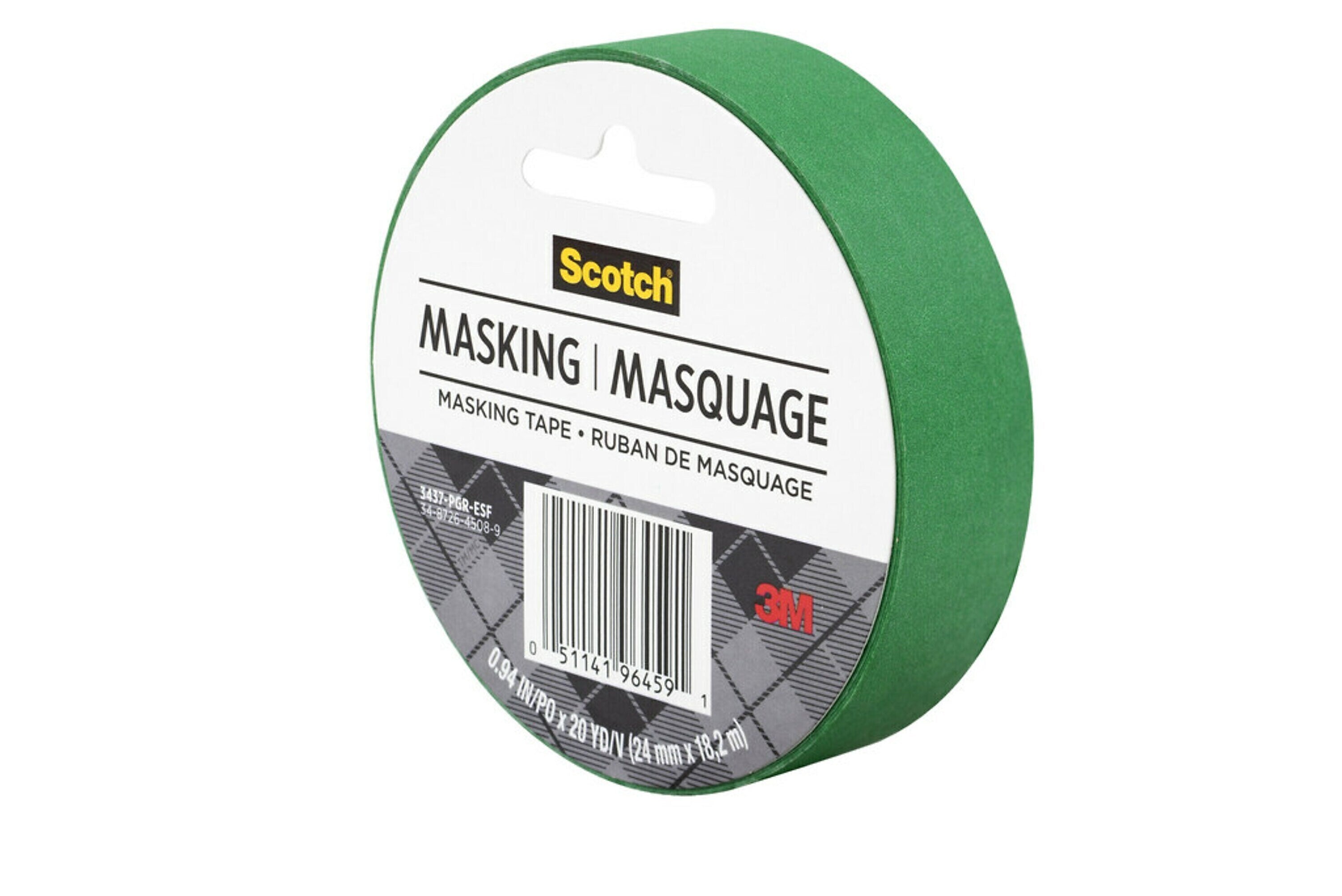 Scotch Expressions Masking Tape, 0.94 in. x 20 yds., Primary Green