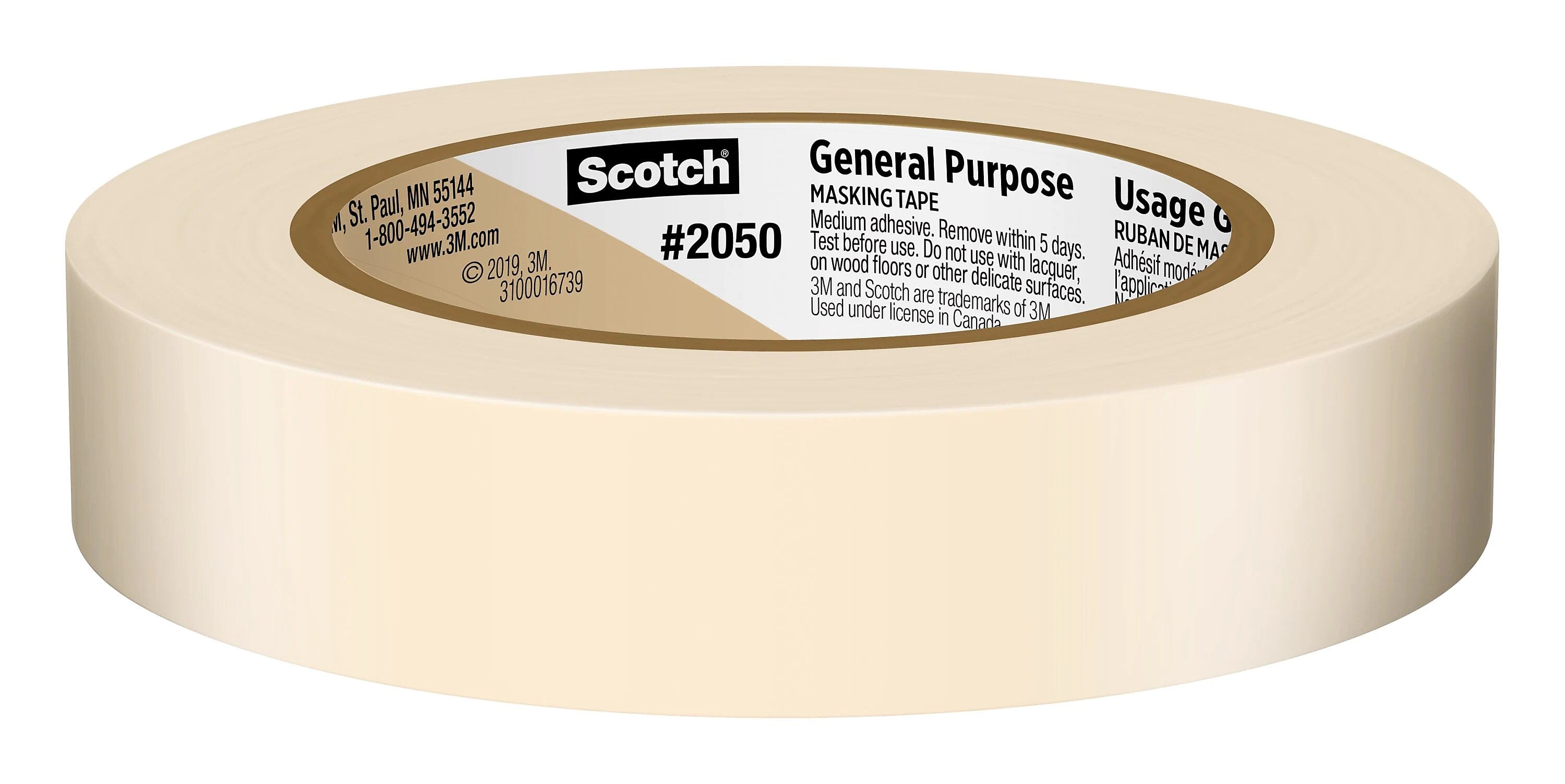 Scotch® General Purpose Masking Tape, Tan, 0.94 in x 60.1 yd