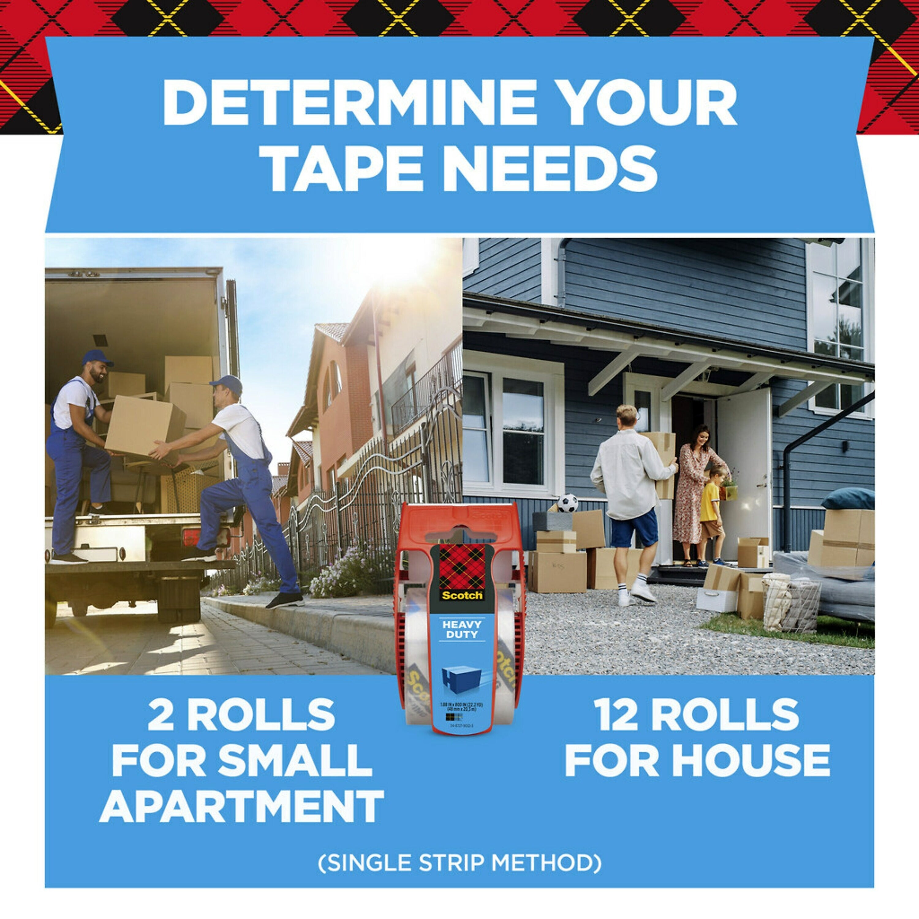 Scotch Heavy Duty Packing Tape with Dispenser, 1.88