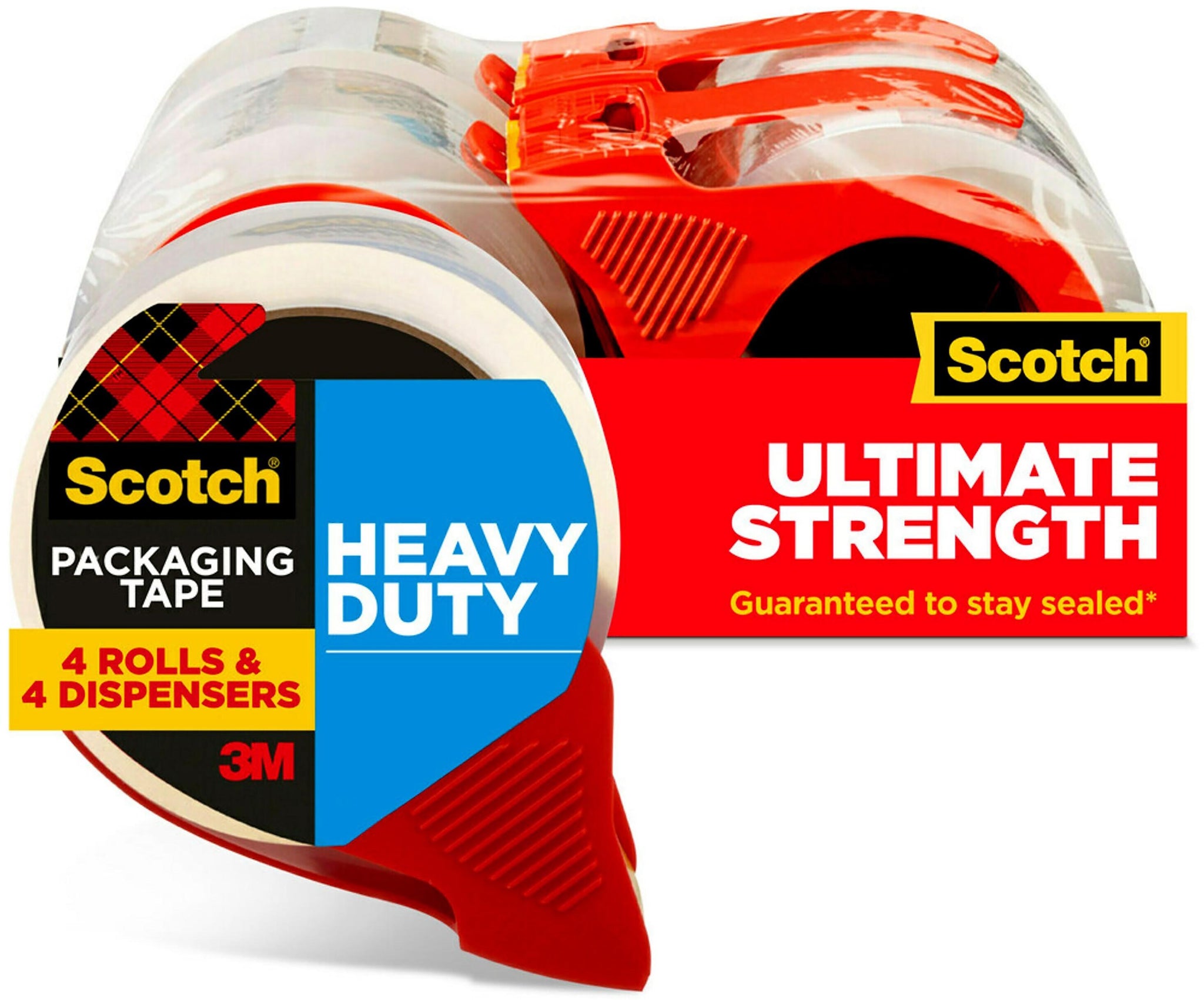 Scotch Heavy Duty Packing Tape with Dispenser, 1.88