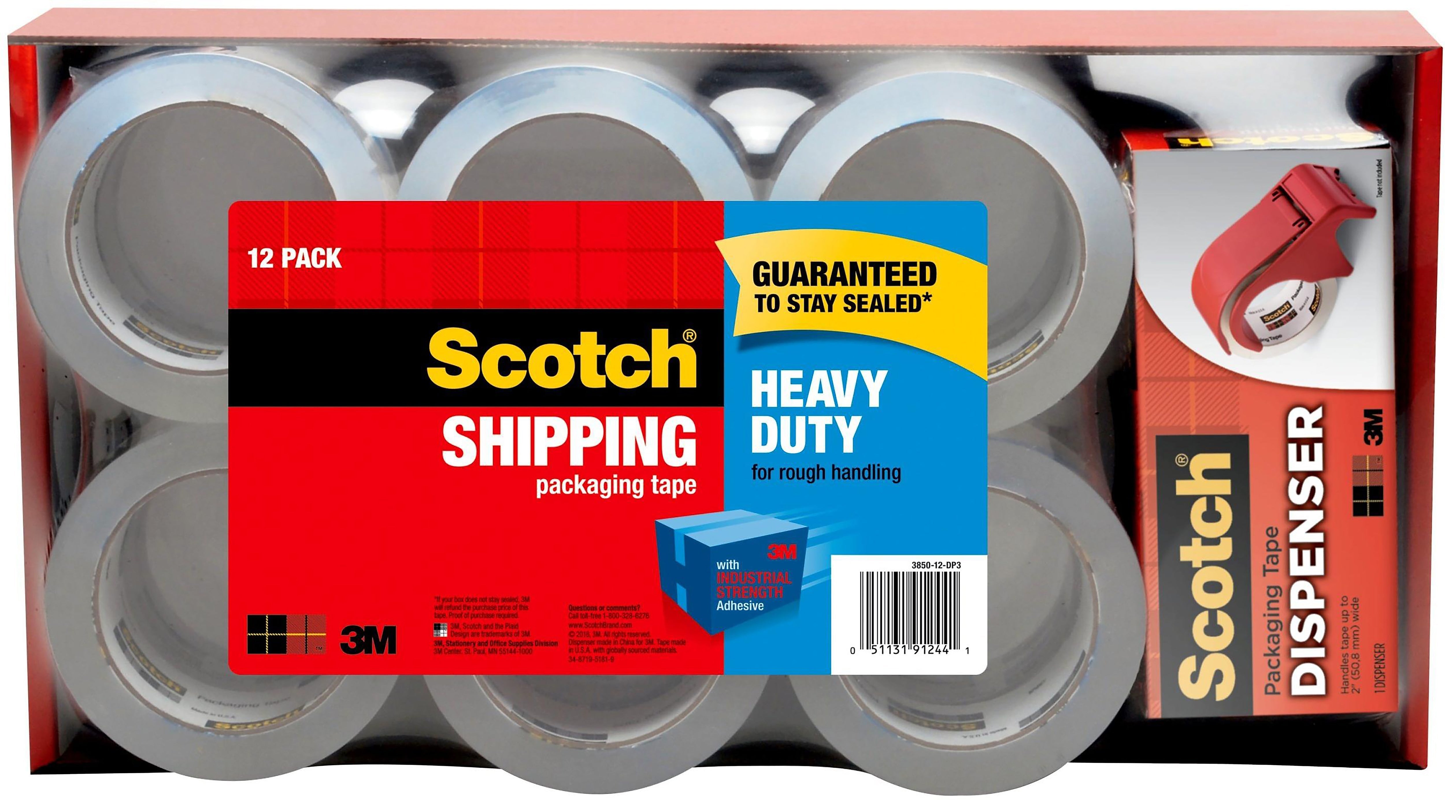 Scotch Heavy Duty Shipping Packing Tape, 1.88
