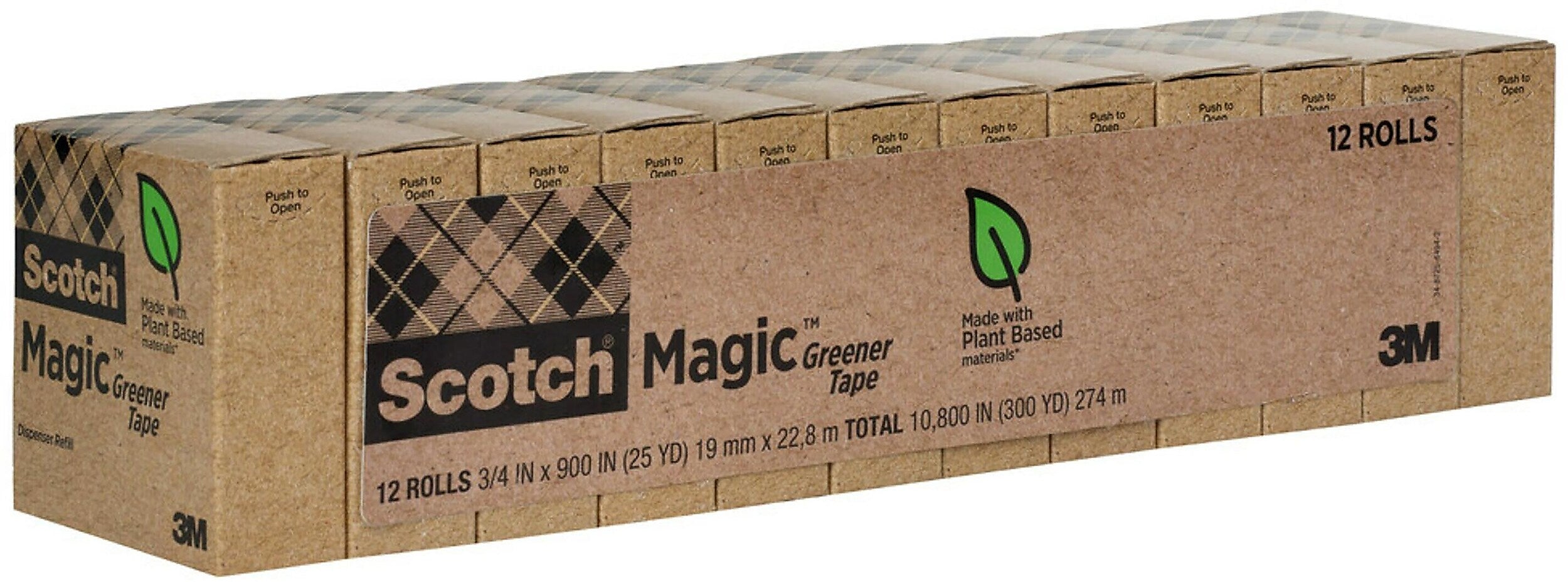 Scotch Magic Greener Invisible Tape Refill, 3/4
