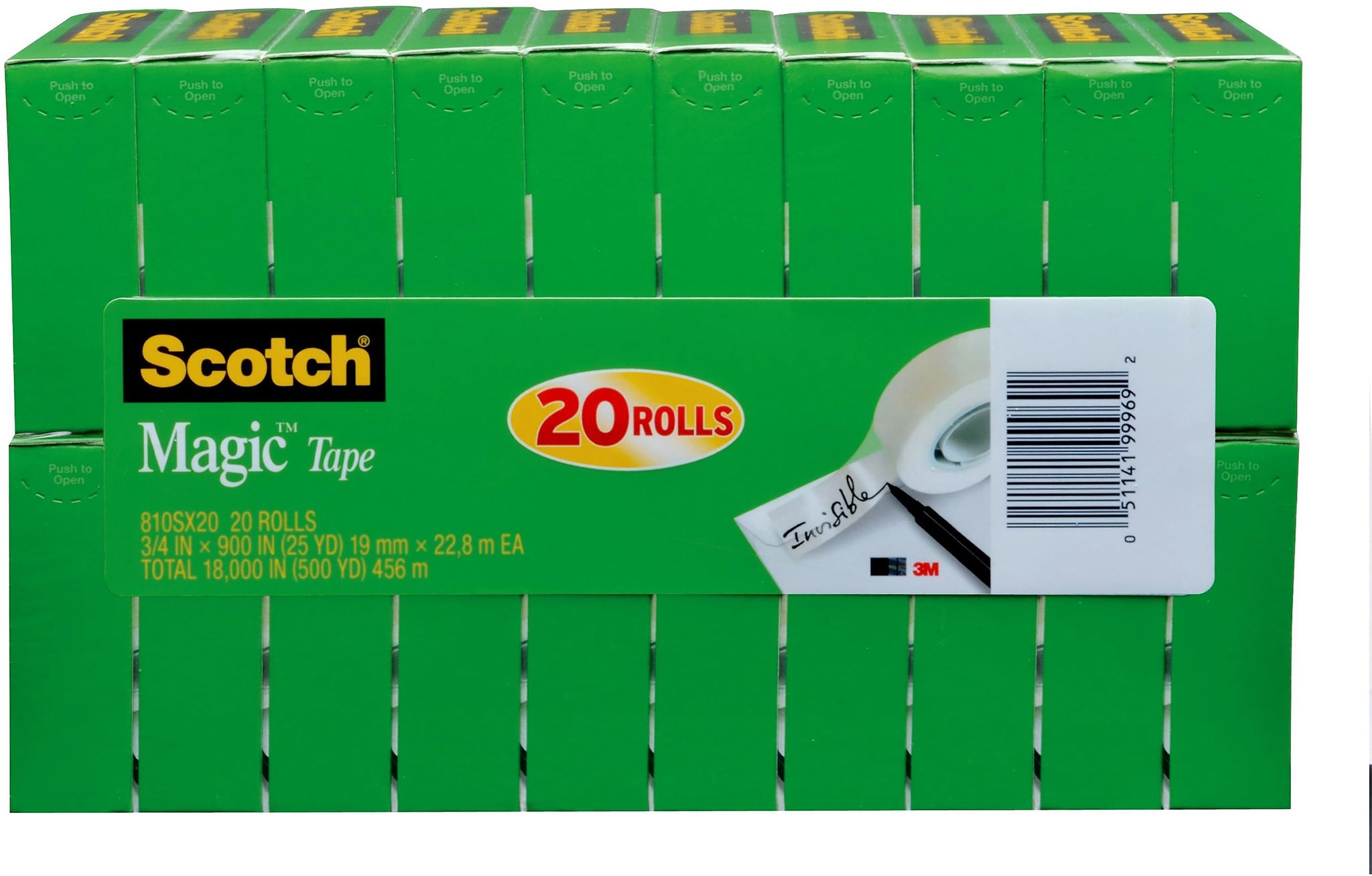 Scotch Magic Invisible Tape Refill, 3/4