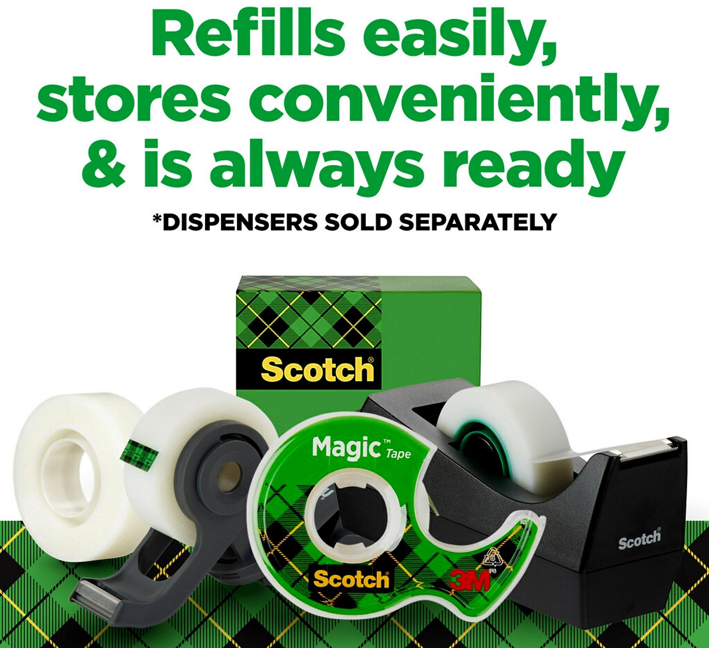 Scotch Magic Invisible Tape Refill, 3/4