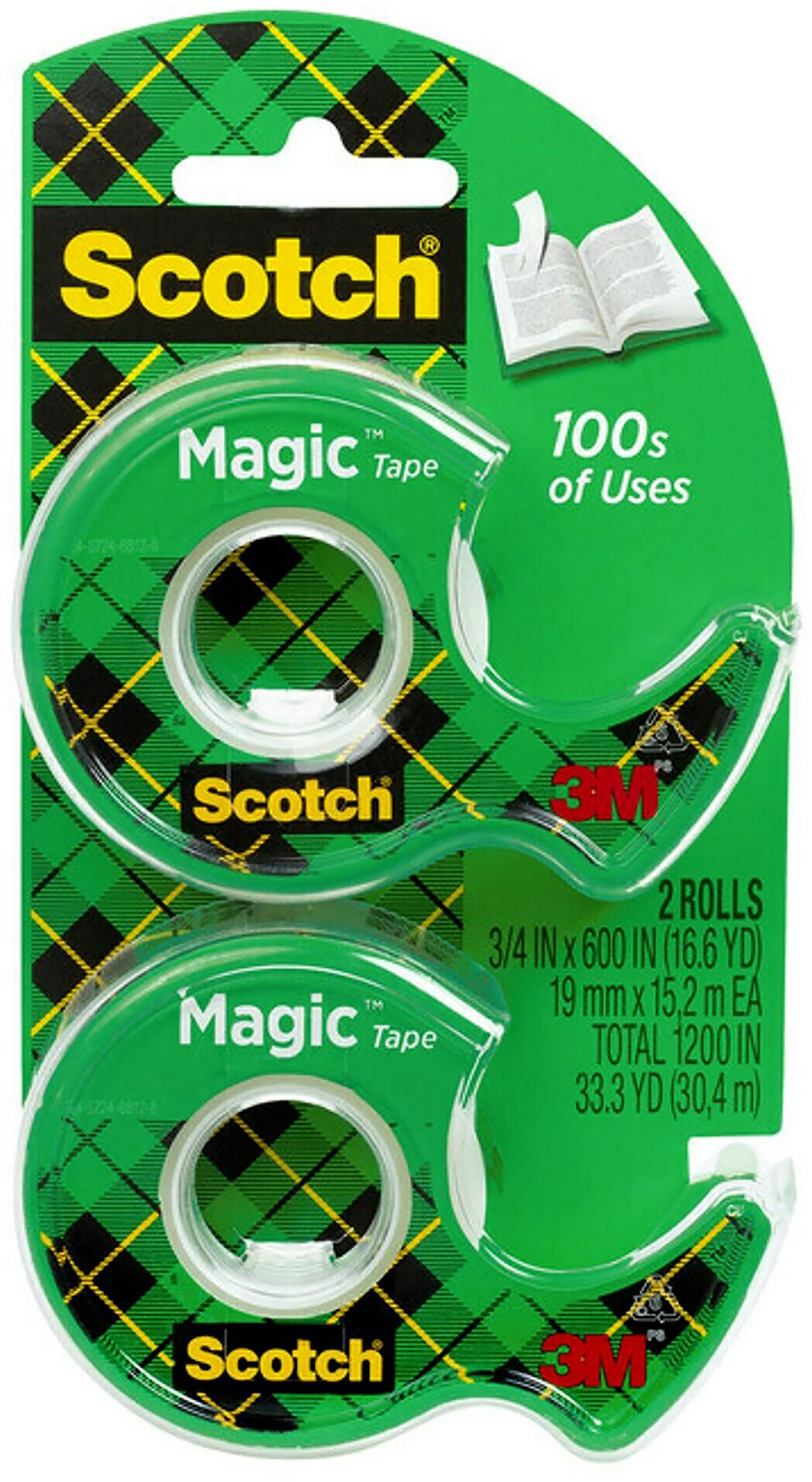 Scotch Magic Invisible Tape with Dispenser, 3/4