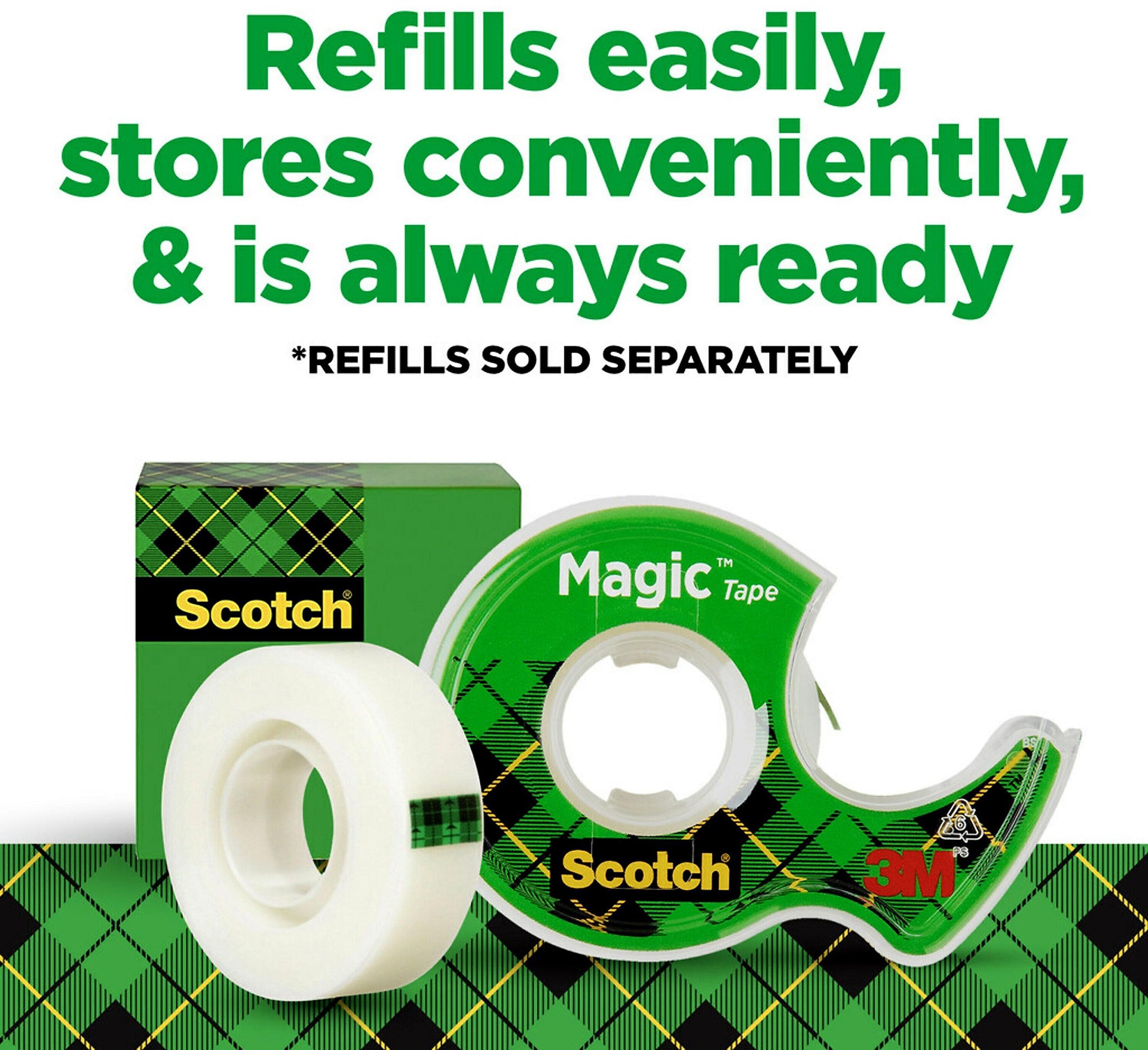 Scotch Magic Invisible Tape with Dispenser, 3/4