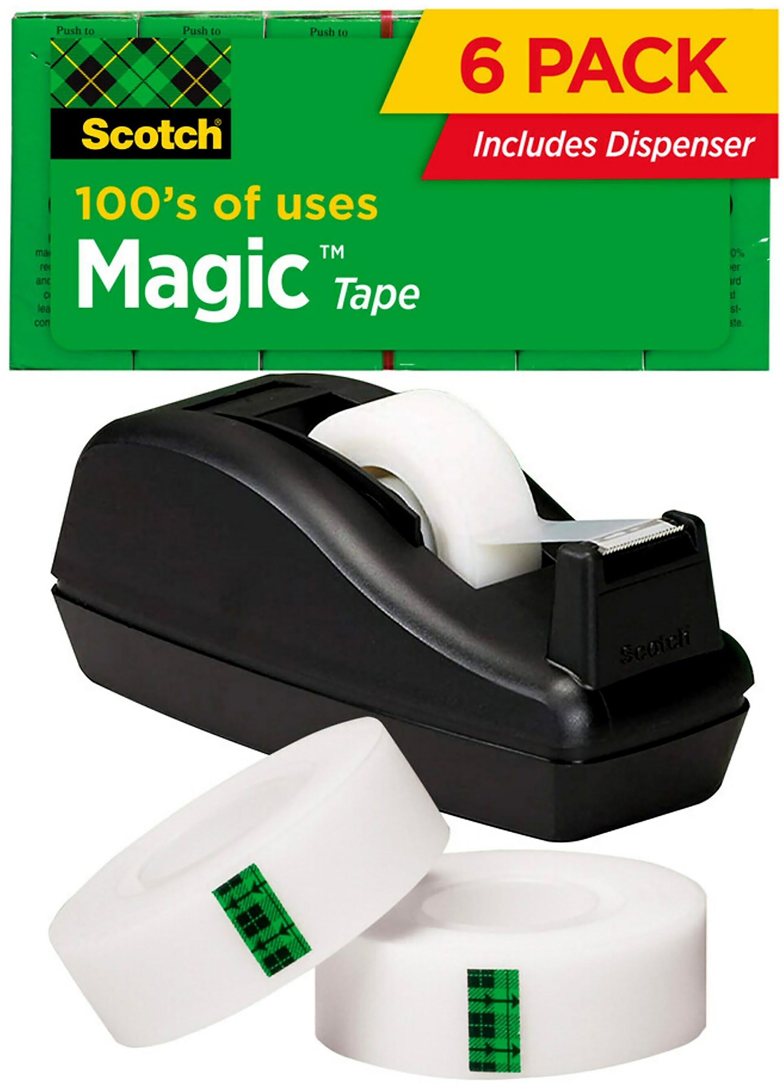 Scotch® Magic™ Invisible Tape with Dispenser, 3/4